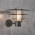 Bastia outdoor wall light, black, Ø 35 cm