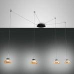 Arabella suspension quatre lampes, noir/ambre