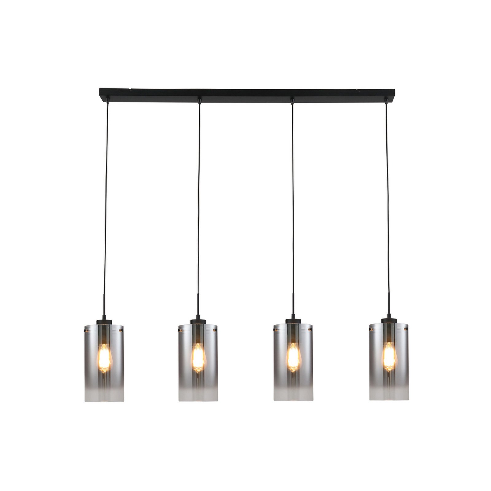 Lampă suspendată Ventotto negru/fum lungime 125 cm 4 lumini.
