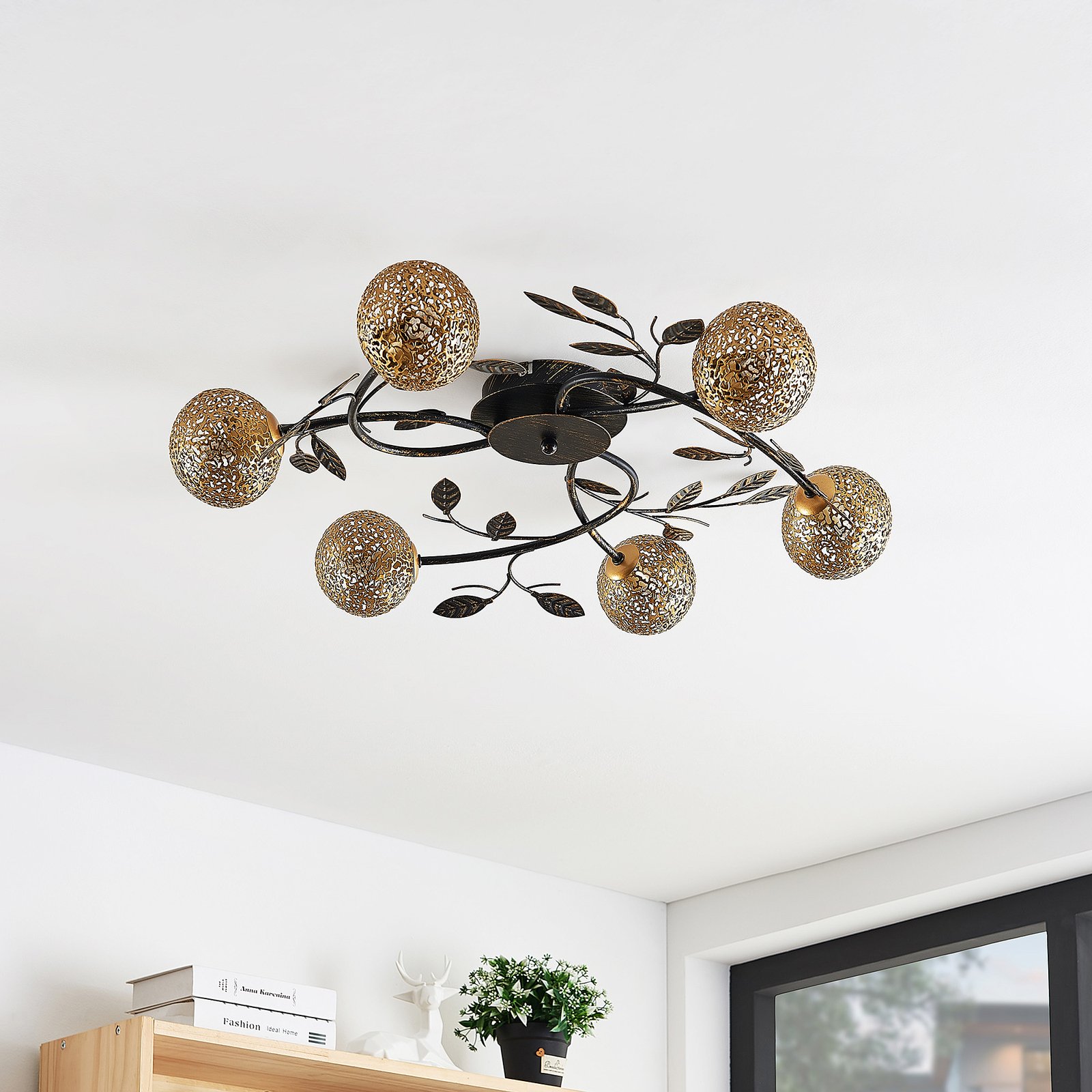 Lucande Evory plafondlamp, rond, 6-lamps