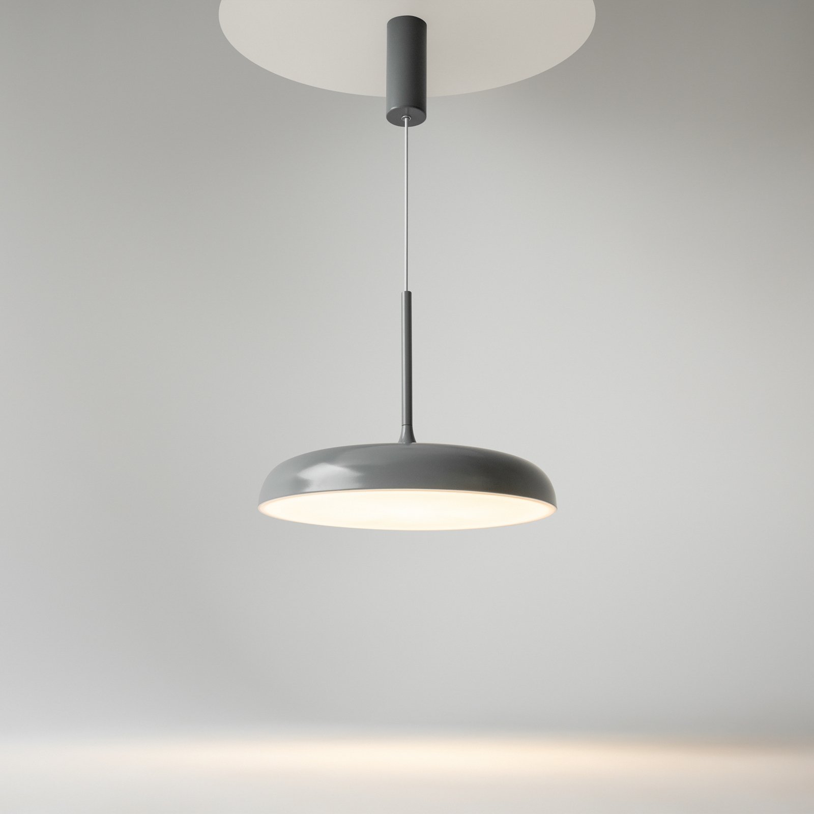 Maytoni Lampă suspendată LED Gerhard, Ø 40 cm, gri, metal