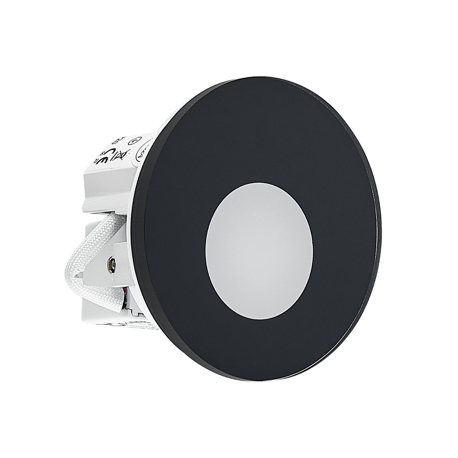 Lampada a incasso a LED Wall 68R Vetro RD, nero, alluminio, CCT