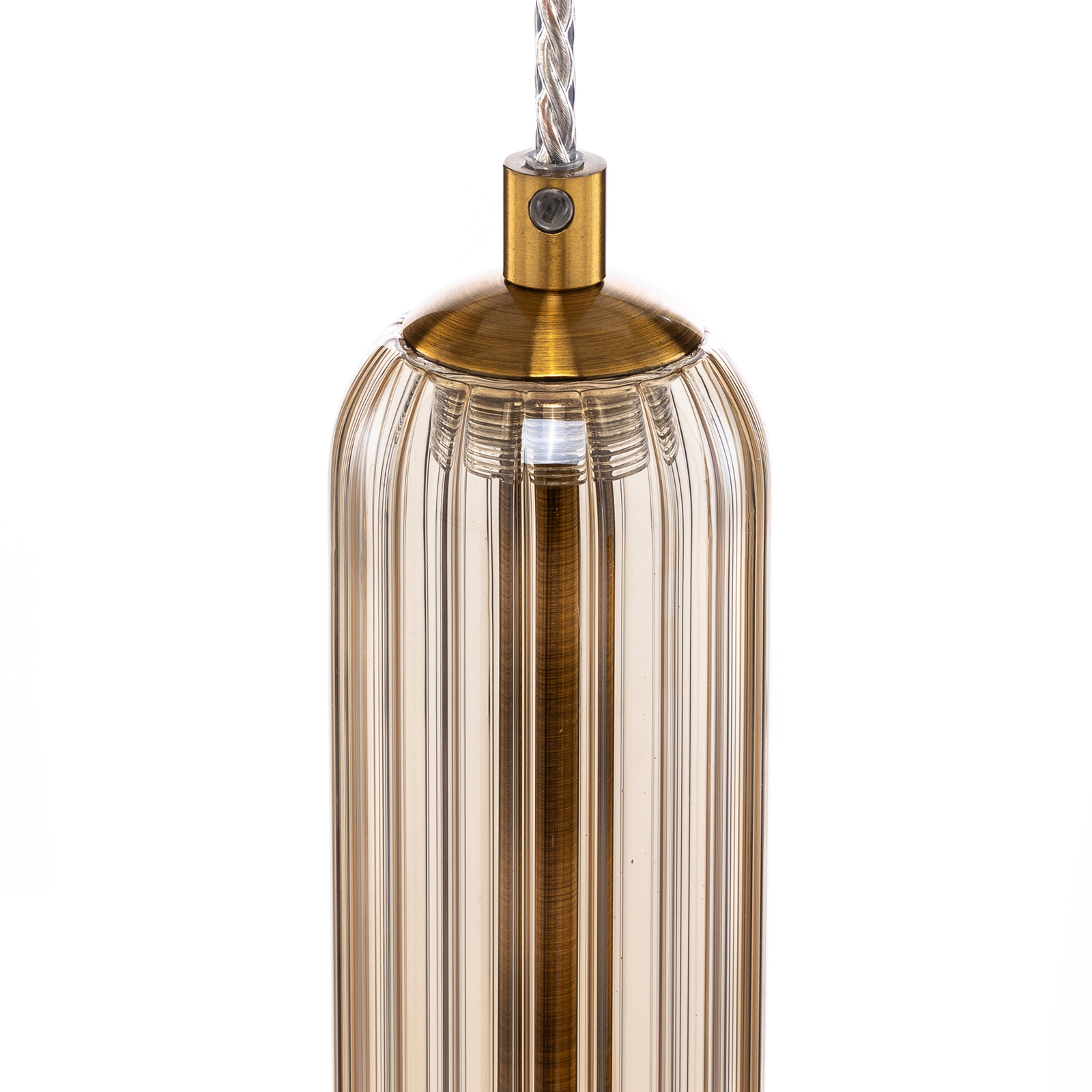 Lucande Freylin hanglamp, 1-lamp, amber, glas, 6 cm