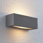 Lindby wall lamp Nellie, grey, concrete, 21.8 cm wide