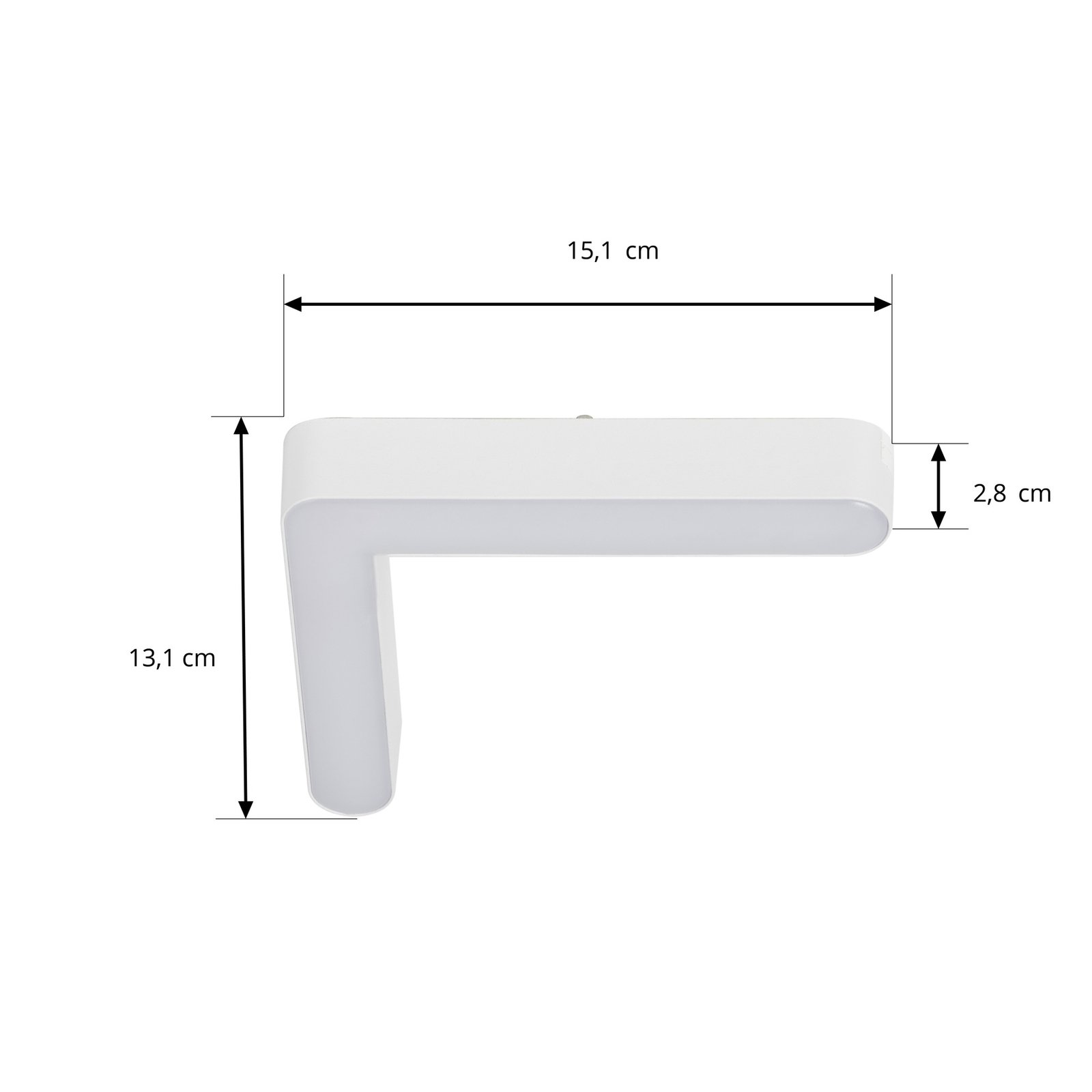 Bande LED Lindby 48 V Lumaro, blanche, en forme de L, plastique