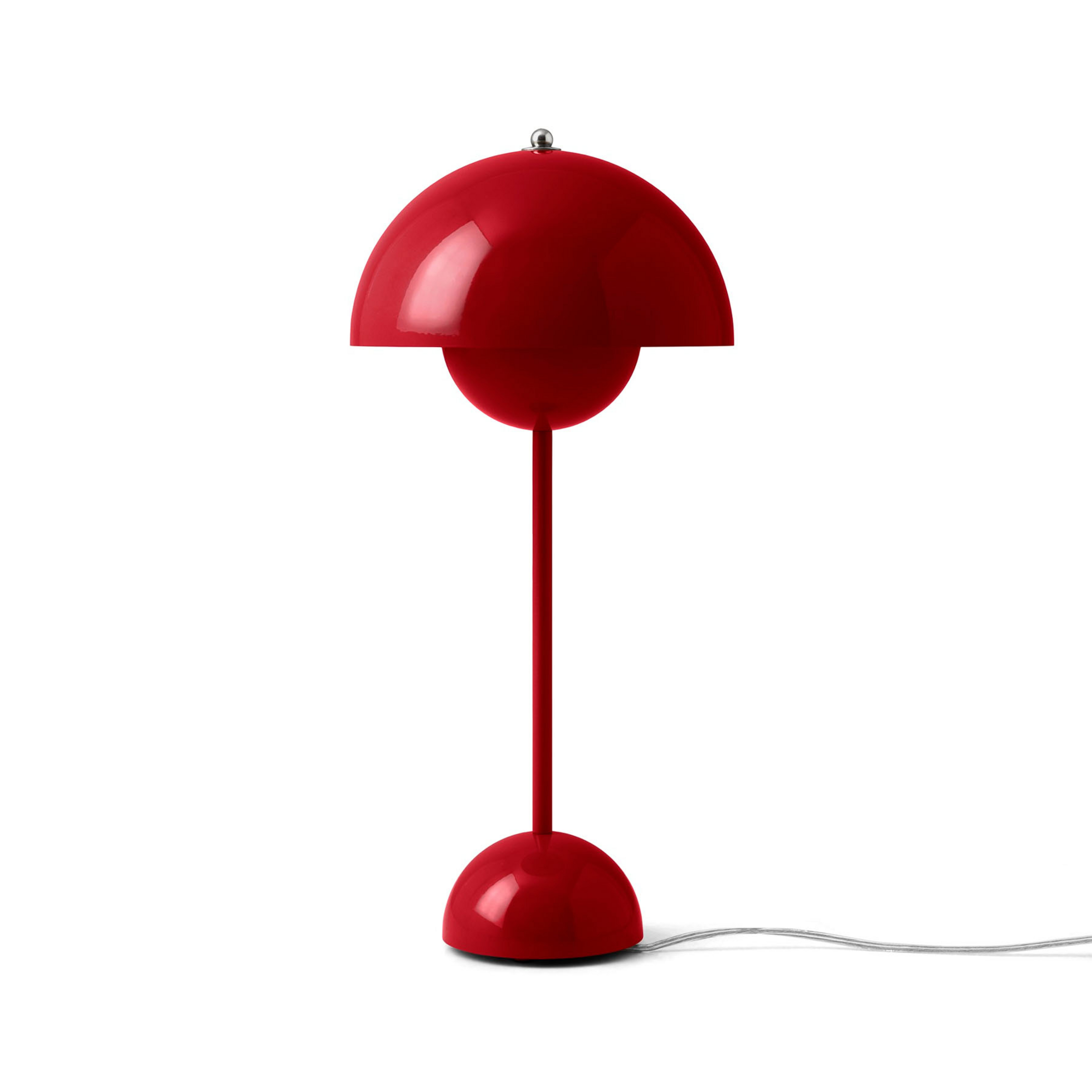 Candeeiro de mesa Flowerpot VP3, vermelho cinábrio, 50 cm - &TRADITION