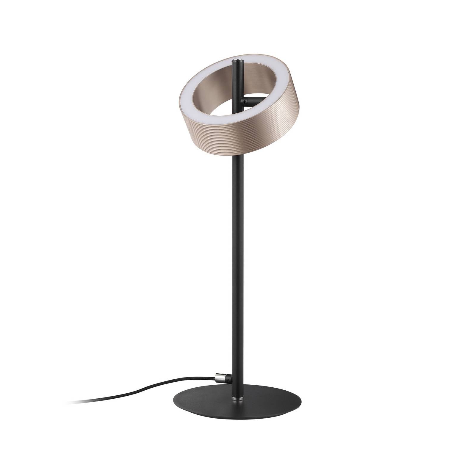 LED-Tischleuchte Axion, schwarz/braun, Höhe 45 cm, CCT
