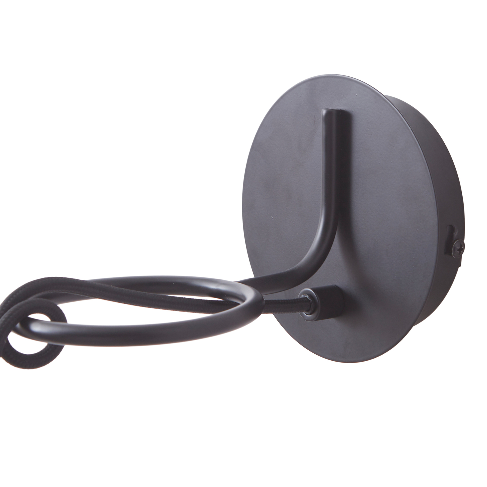 Lindby wandlamp Elira, zwart, metaal, Ø 10 cm, E27
