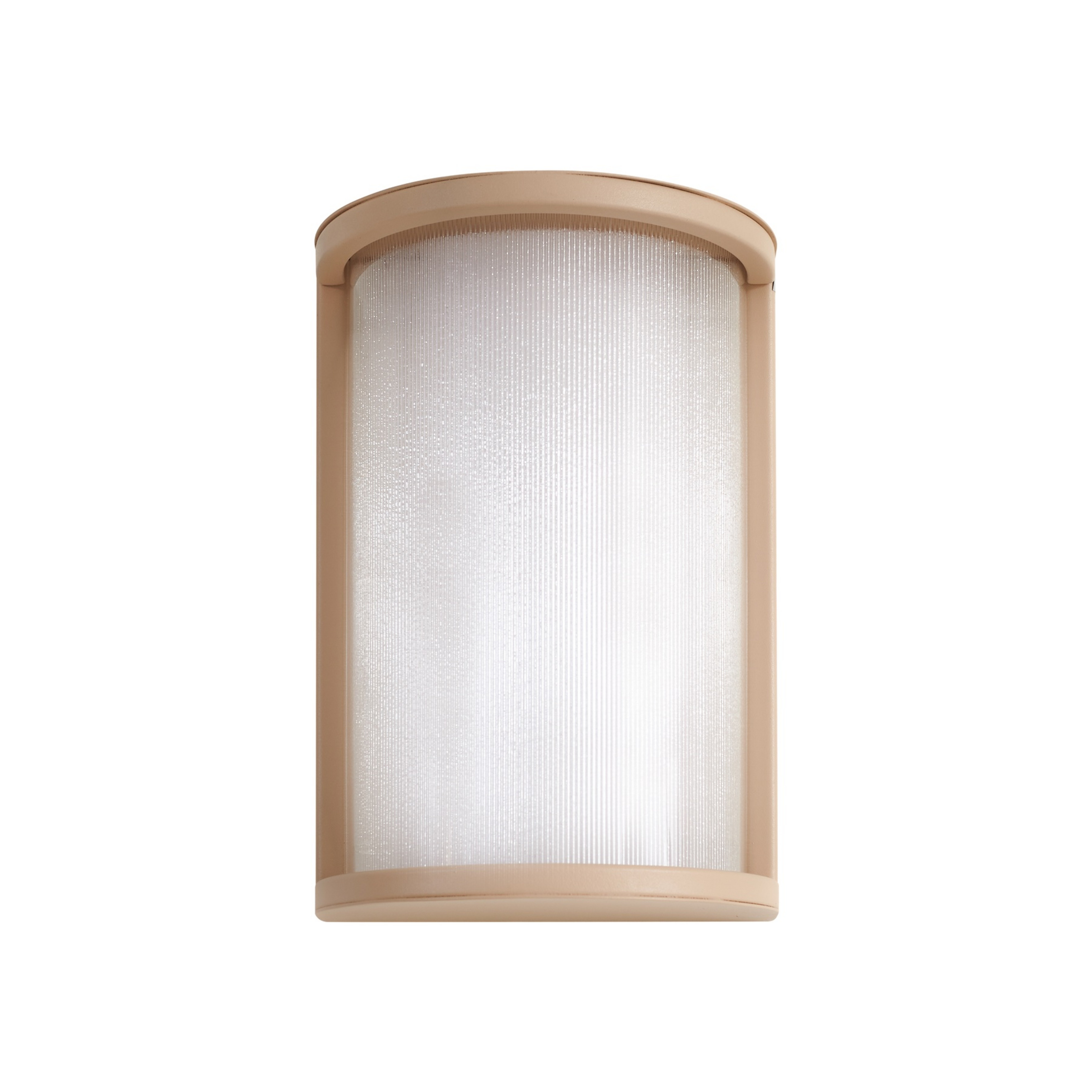 Calvik utendørs LED-vegglampe, IP44, beige, 24 cm, riflet - Lindby