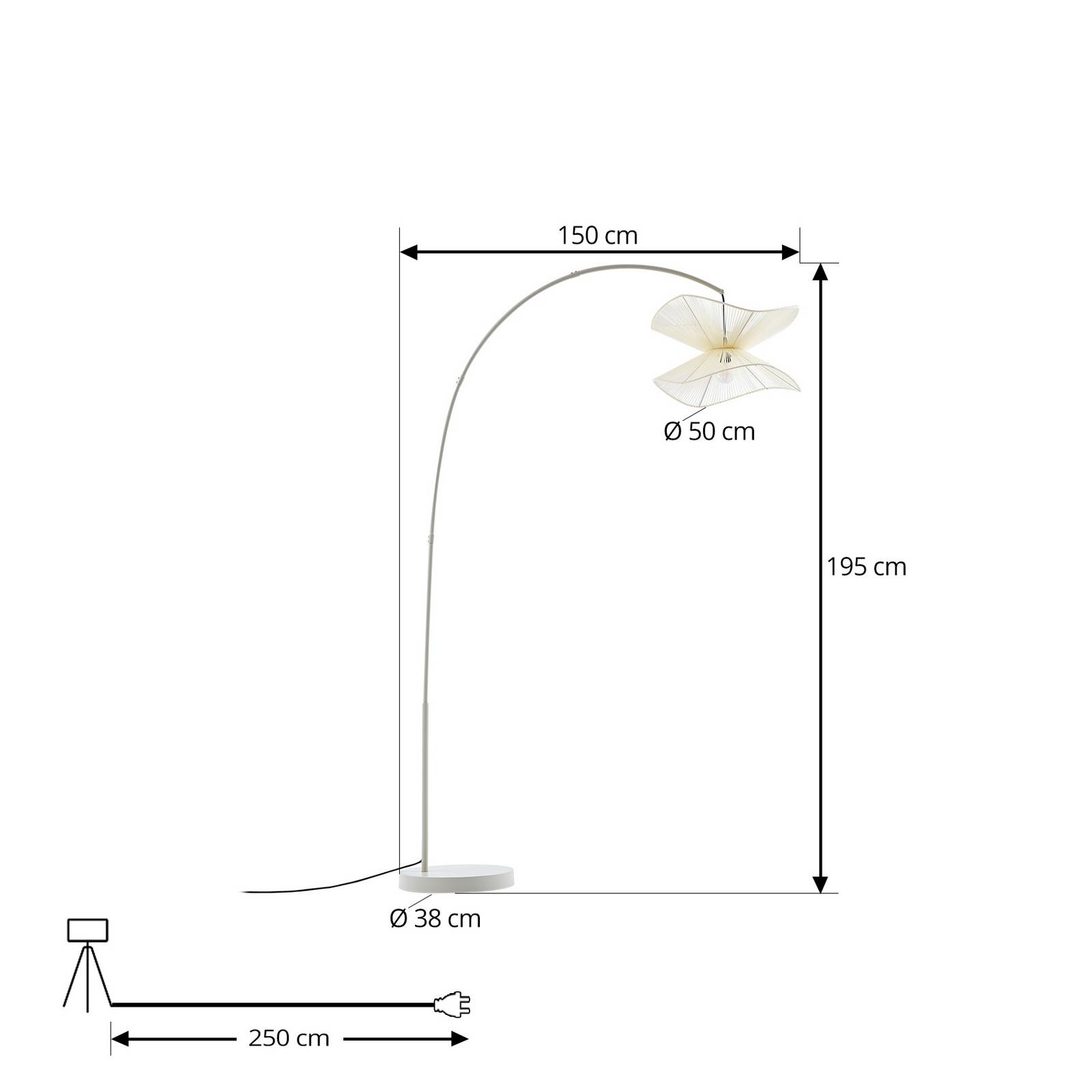 Lampa stojąca zewnętrzna Lindby Valdorin, beżowy, bawełna, 199cm, IP44