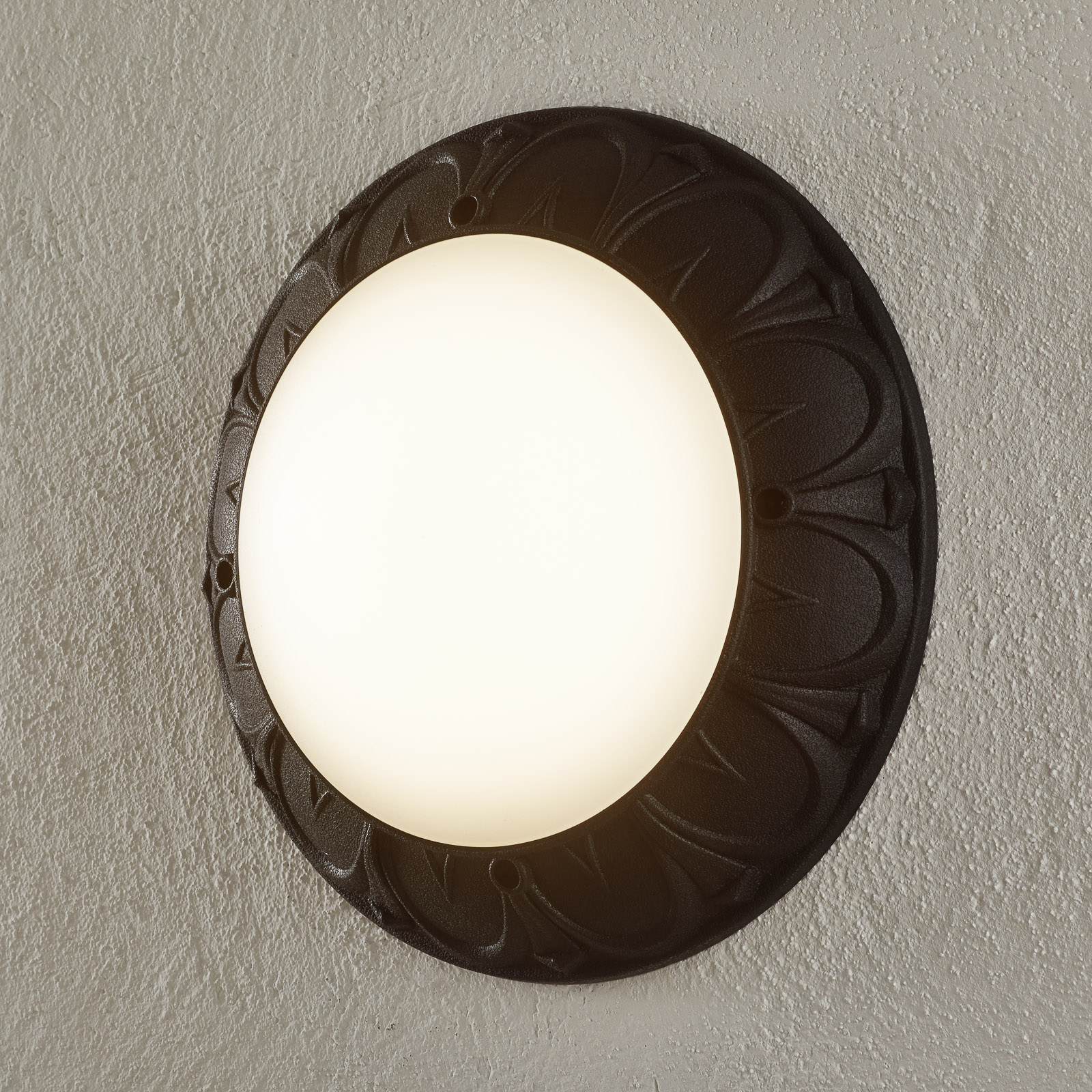 Fumagalli Rita wall light GX53 black opal, 3,000 K, polyresin, polycarbonate, GX53, 11 W, energy efficiency: A+