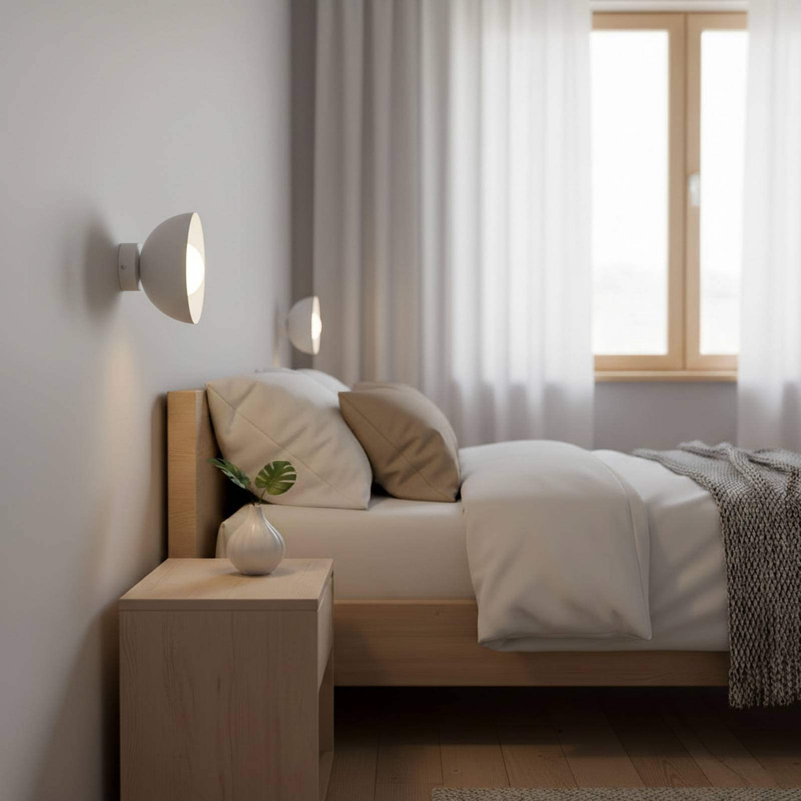 Wandleuchte Bibi K1, grau, Stahl/Glas, Ø 18 cm günstig online kaufen