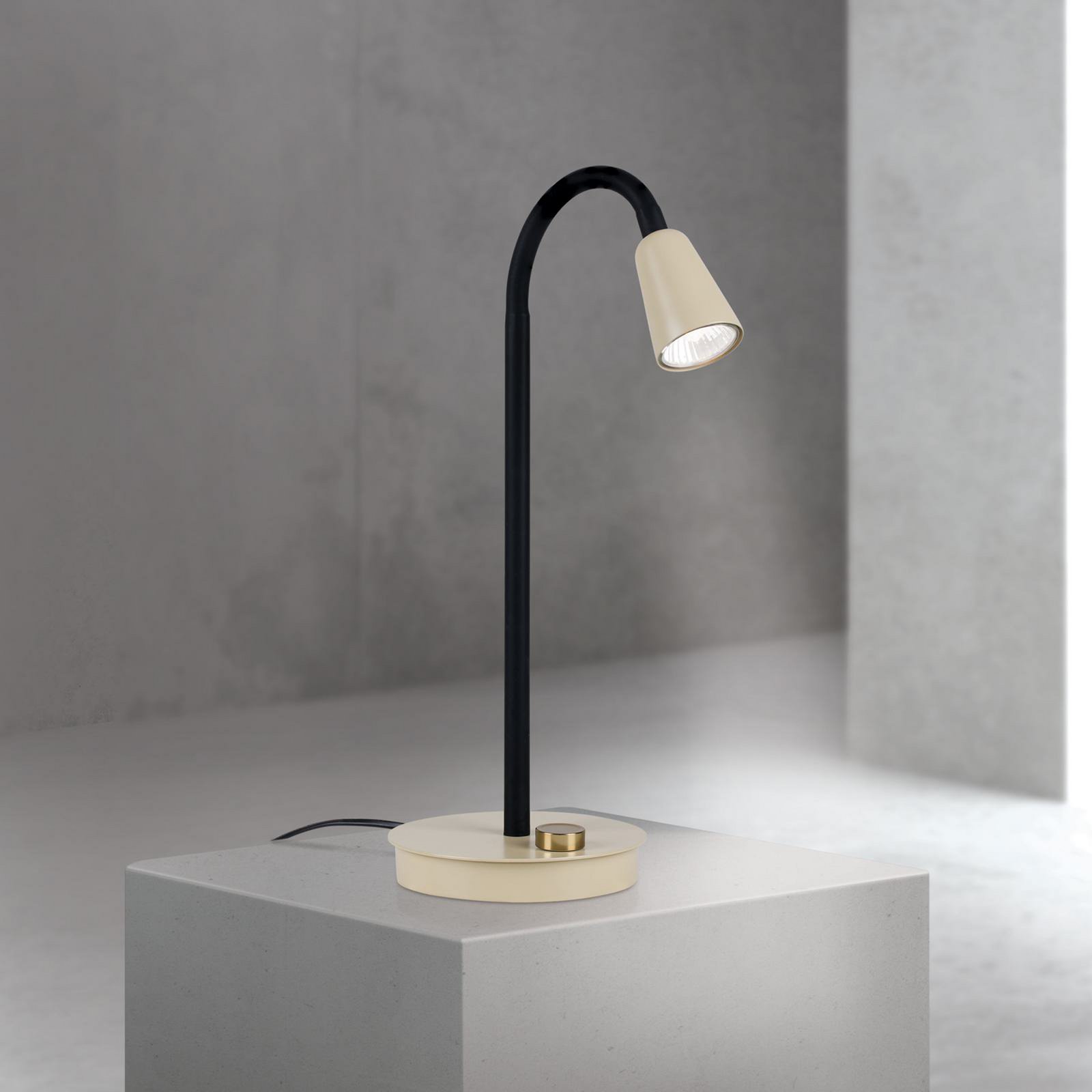Lampada da tavolo Dotty, kaki, altezza 45 cm, base, dimmerabile, GU10