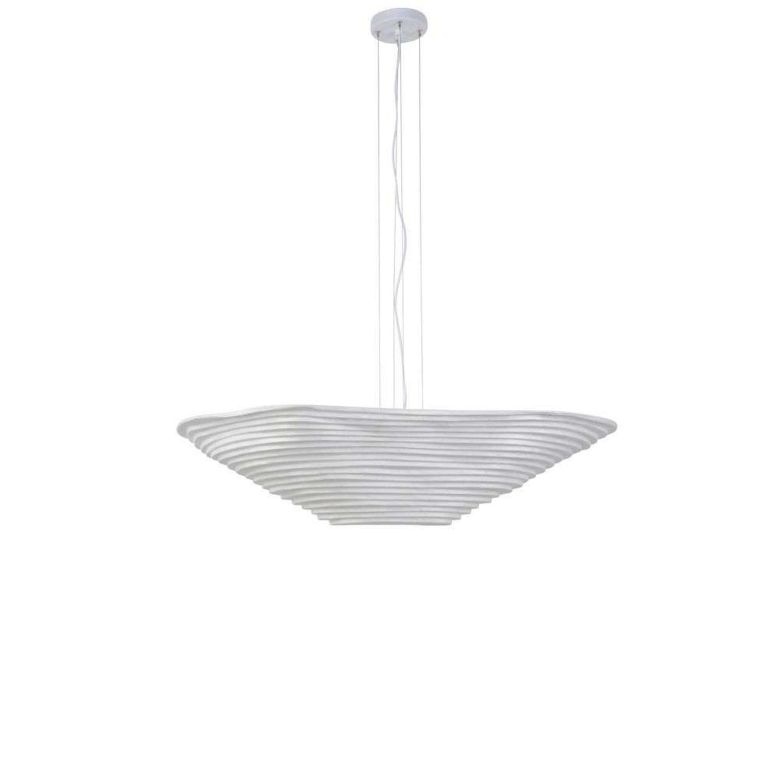 Nebulis pendellampe L, med 2 lyskilder. Længde 100 cm, hvid Forestier - Stue - Design - Stof / tekstil - Med skærm