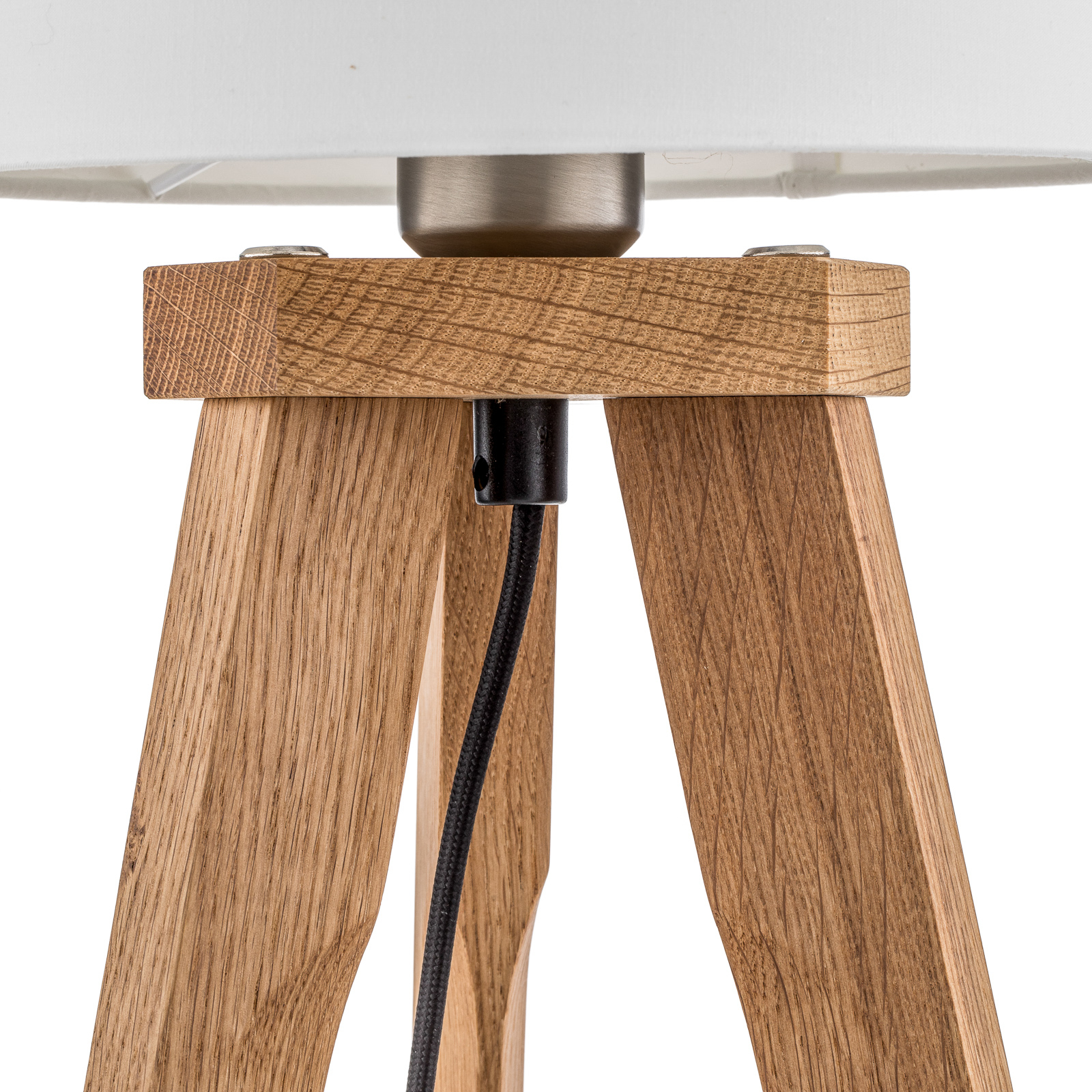 HerzBlut Tre table lamp, oiled oak, 42 cm
