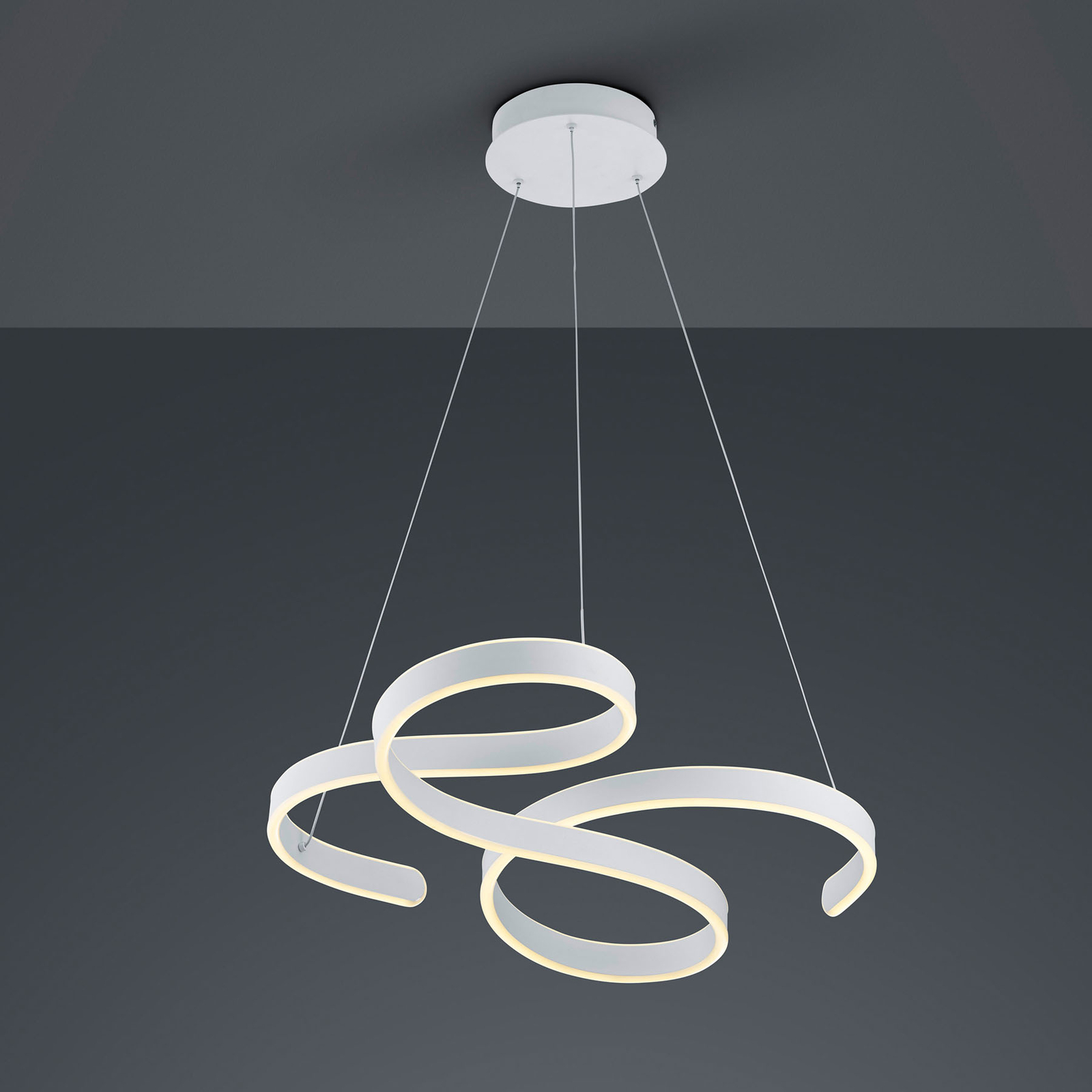 Francis LED pendant light, matt white