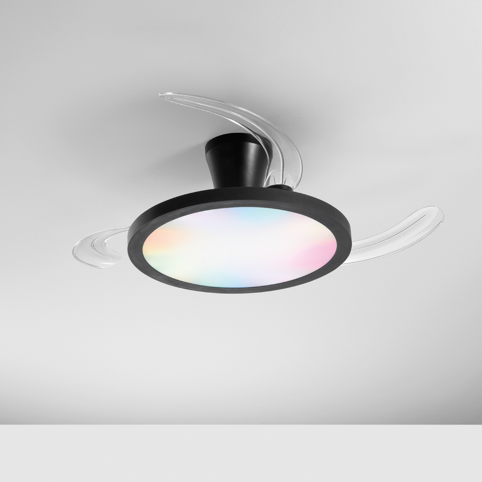 Condor-LED-kattotuuletin, musta, halkaisija 106 cm, CCT RGB, hiljainen