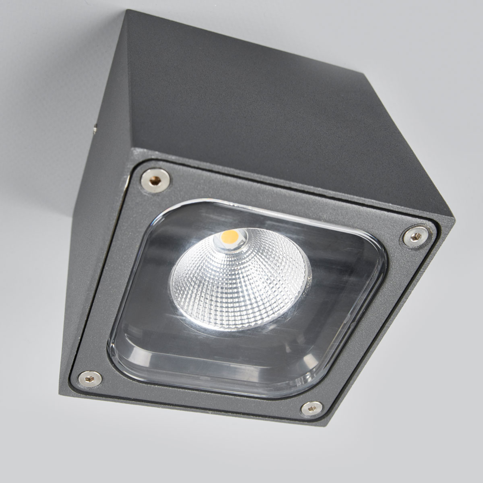 Tanea LED Outdoor Ceiling Lamp 10x10 Dark Grey - Lucande