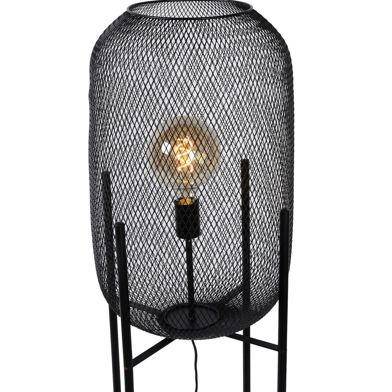 Lampa stojąca Mesh na czterech nogach, czarna