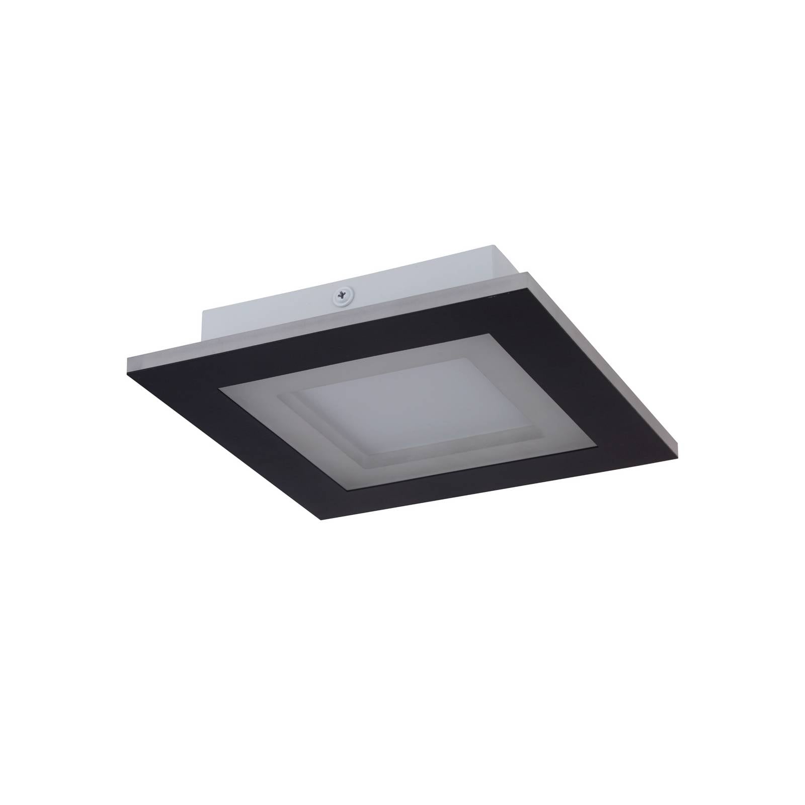 LED-Deckenlampe Squary, Länge 25 cm, schwarz/weiß Eisen, CCT