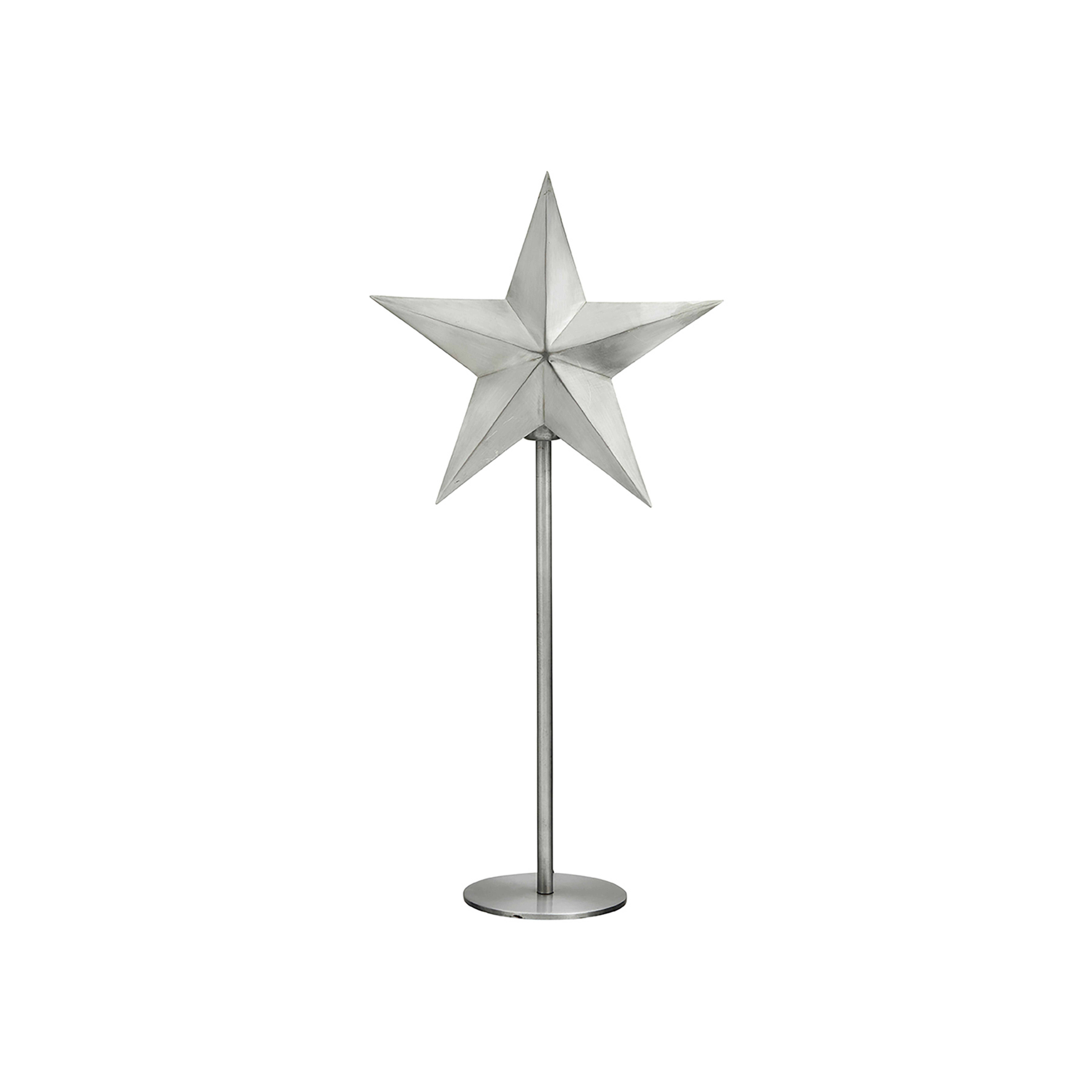PR Home Nordic étoile sur pied en métal, argentée