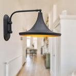 Genish wall light, black, width 30 cm, metal, E27