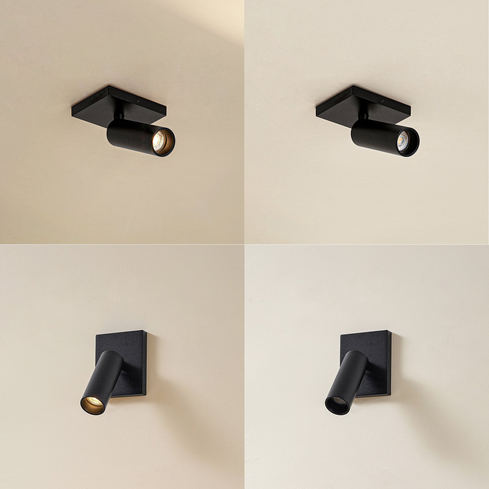 Arcchio Brinja Slim ceiling spotlight, black, 1-bulb GU10 MR11