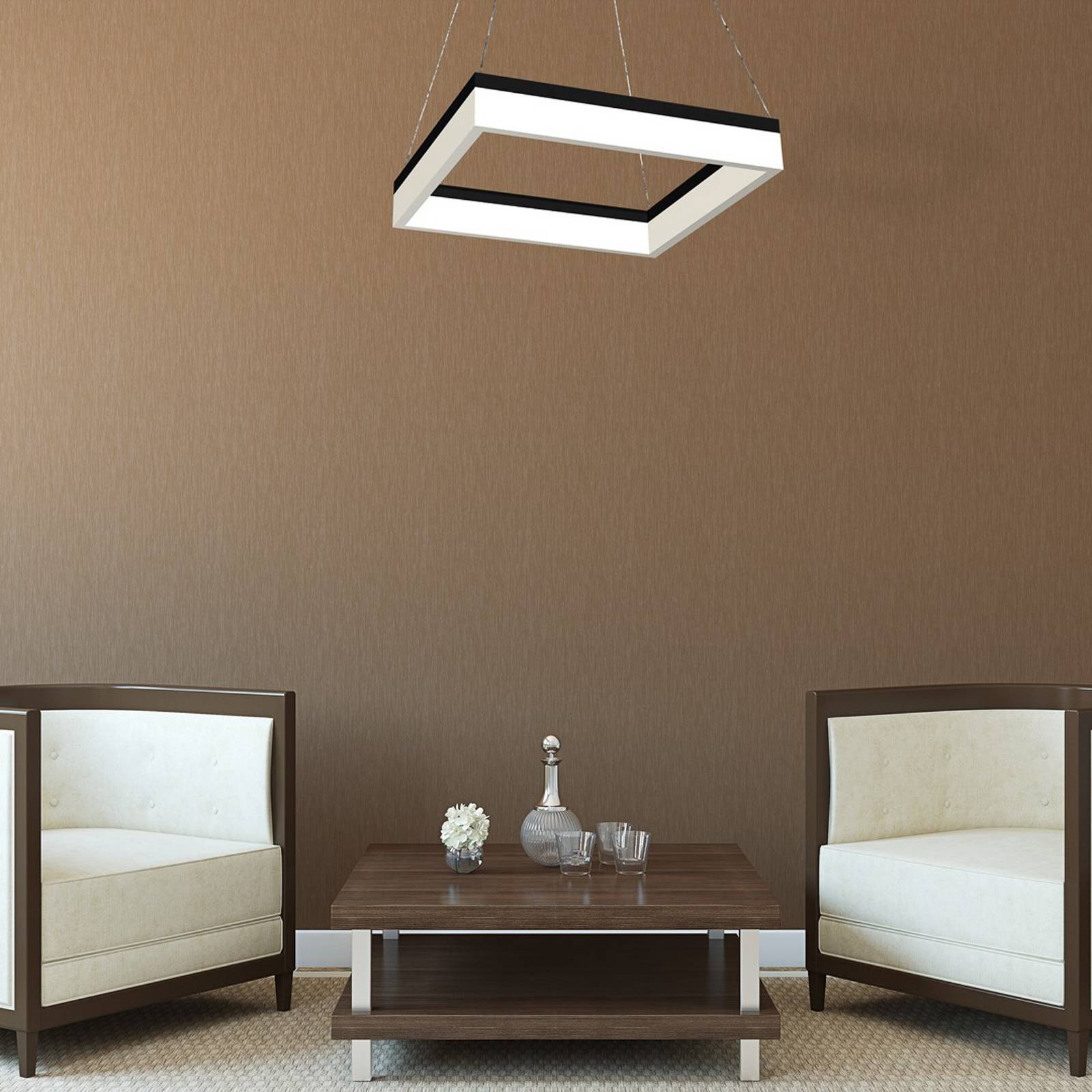 Lampa wisząca LED Nero, tworzywo sztuczne, czarna, 1-punktowa, 32 W