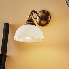 Applique Casale con paralume in vetro