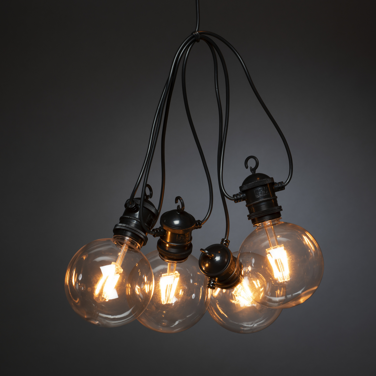 LED lichtketting op zonne-energie voor feestjes, 7 W, amberkleurig, IP44, 1800 K