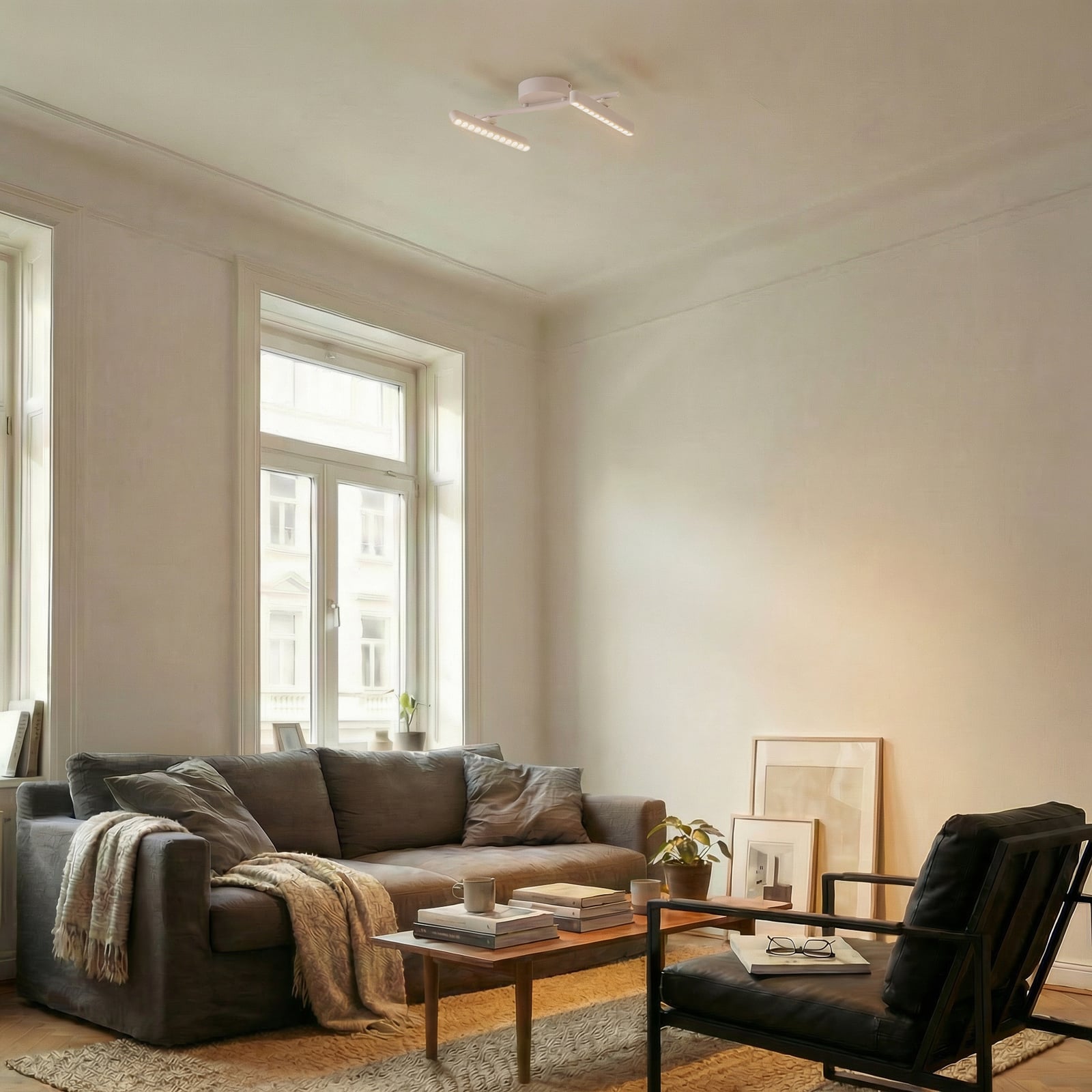 Lindby LED reflektor Eldrin, bílý, 2 světla, světelné body