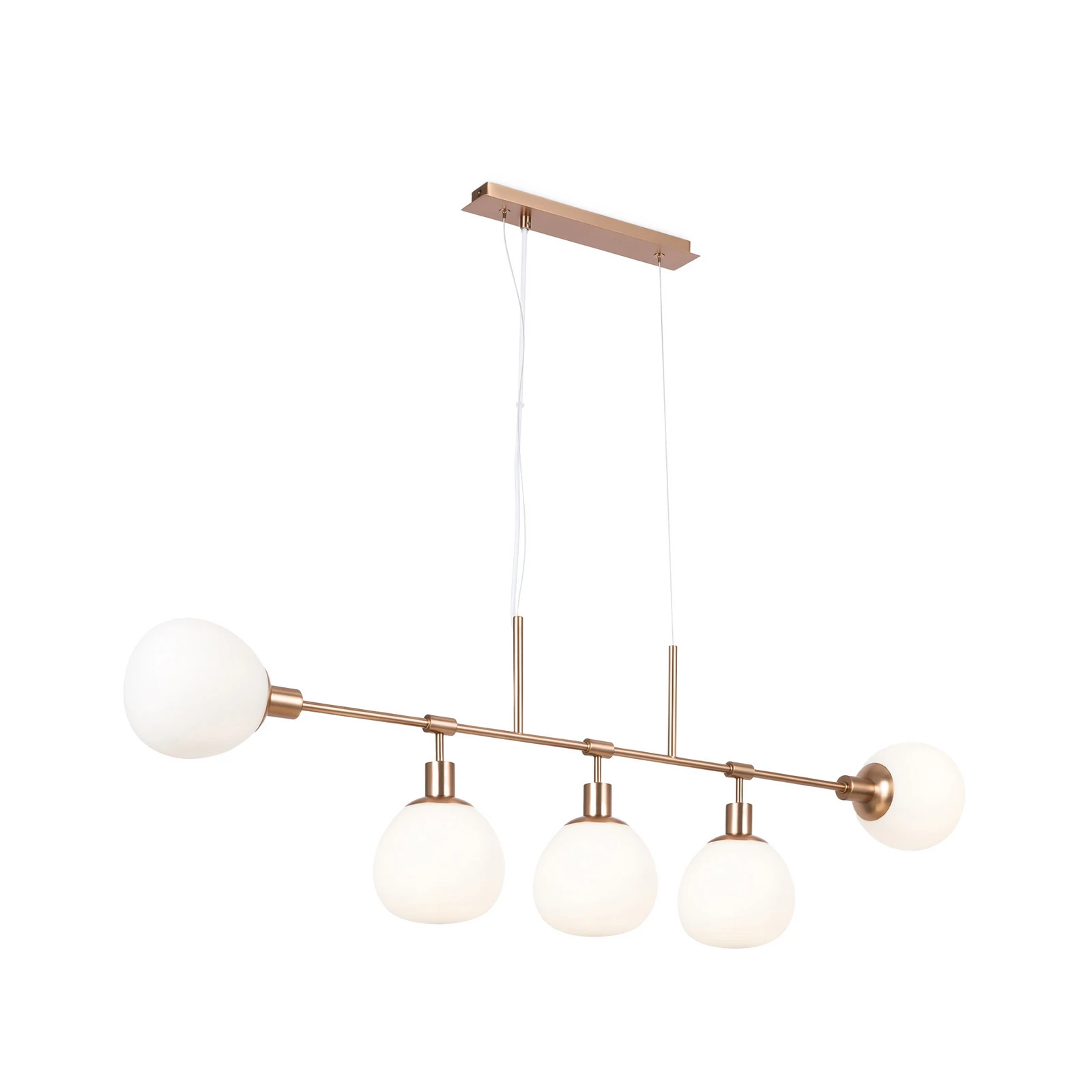 Závěsná lampa Maytoni Erich, mosaz rosé, sklo/kov, 5 světel.