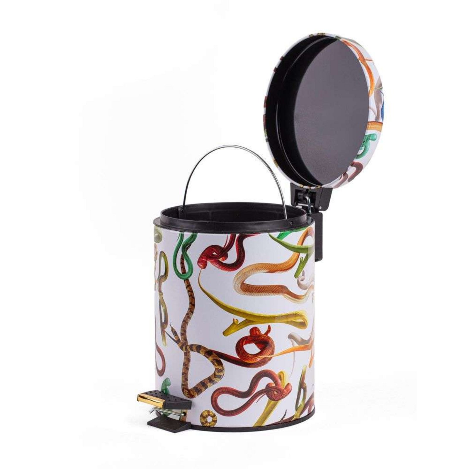 Snakes Toiletpaper Home Dustbin Ø20,5xH27,5 Alb/Multicolor - Seletti