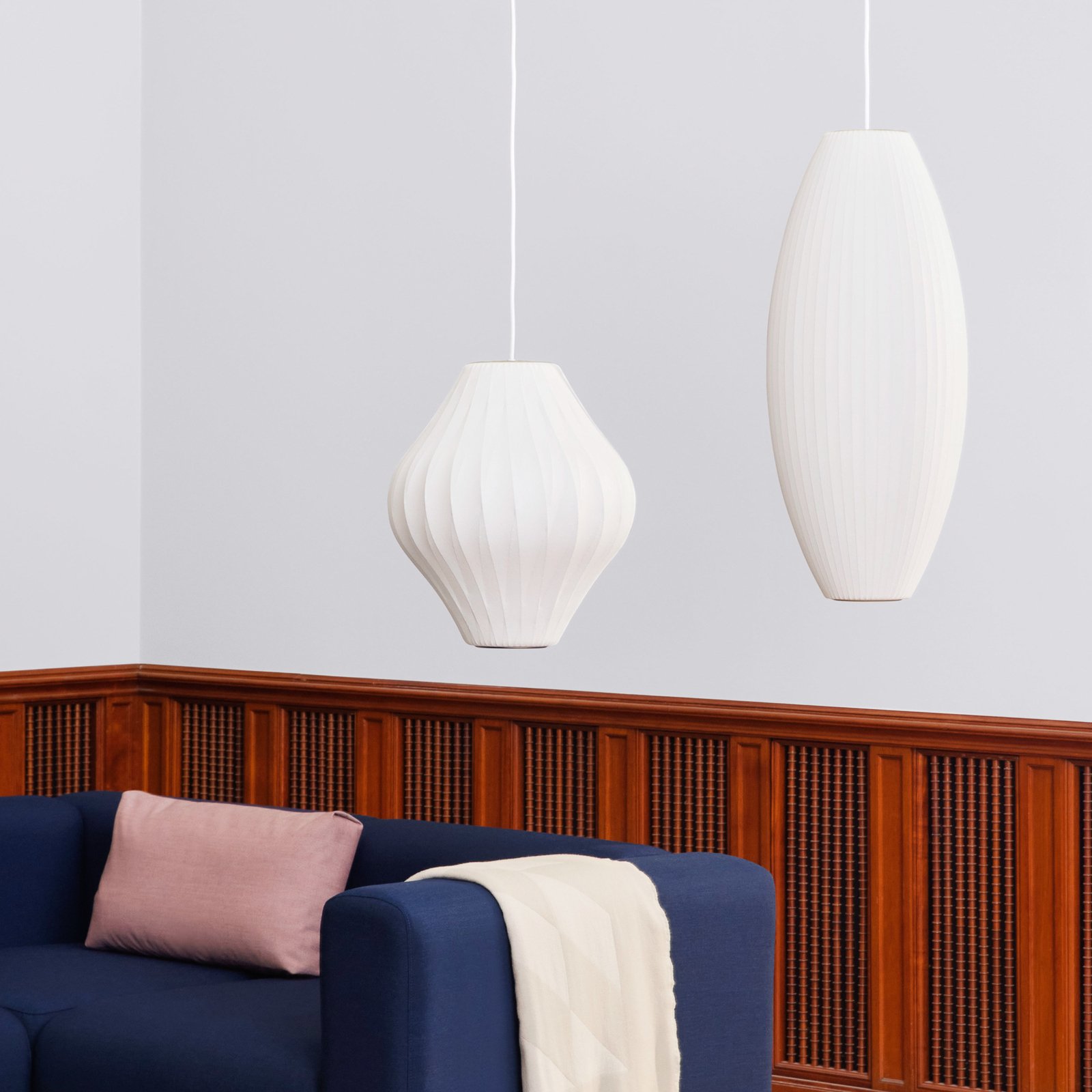 Nelson Cigar Bubble Hanglamp L Off-White - Herman Miller