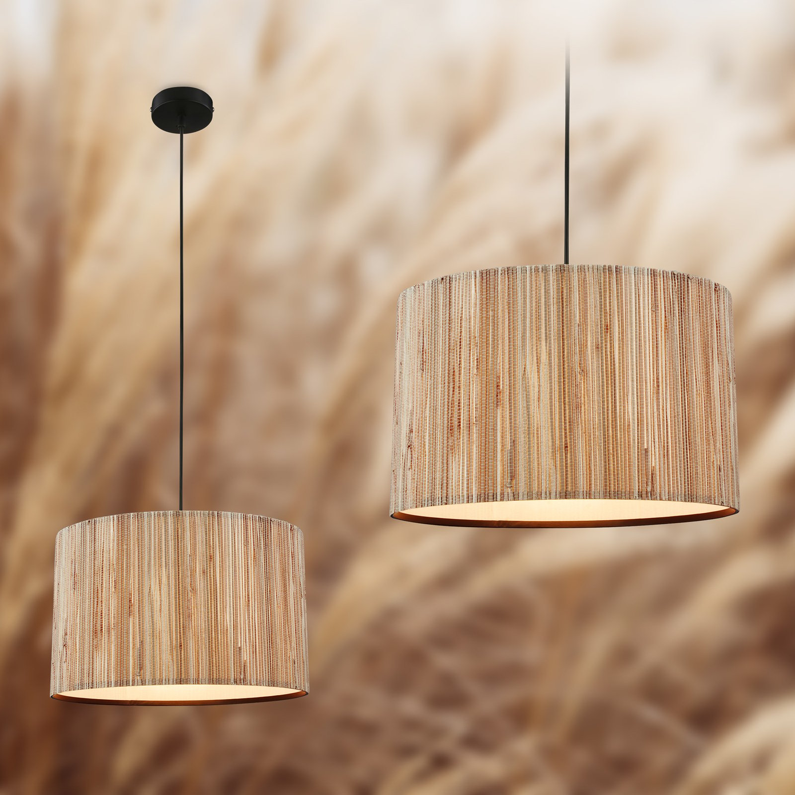 Slama pendant light, 1-bulb, Ø 35cm, natural colour, seagrass