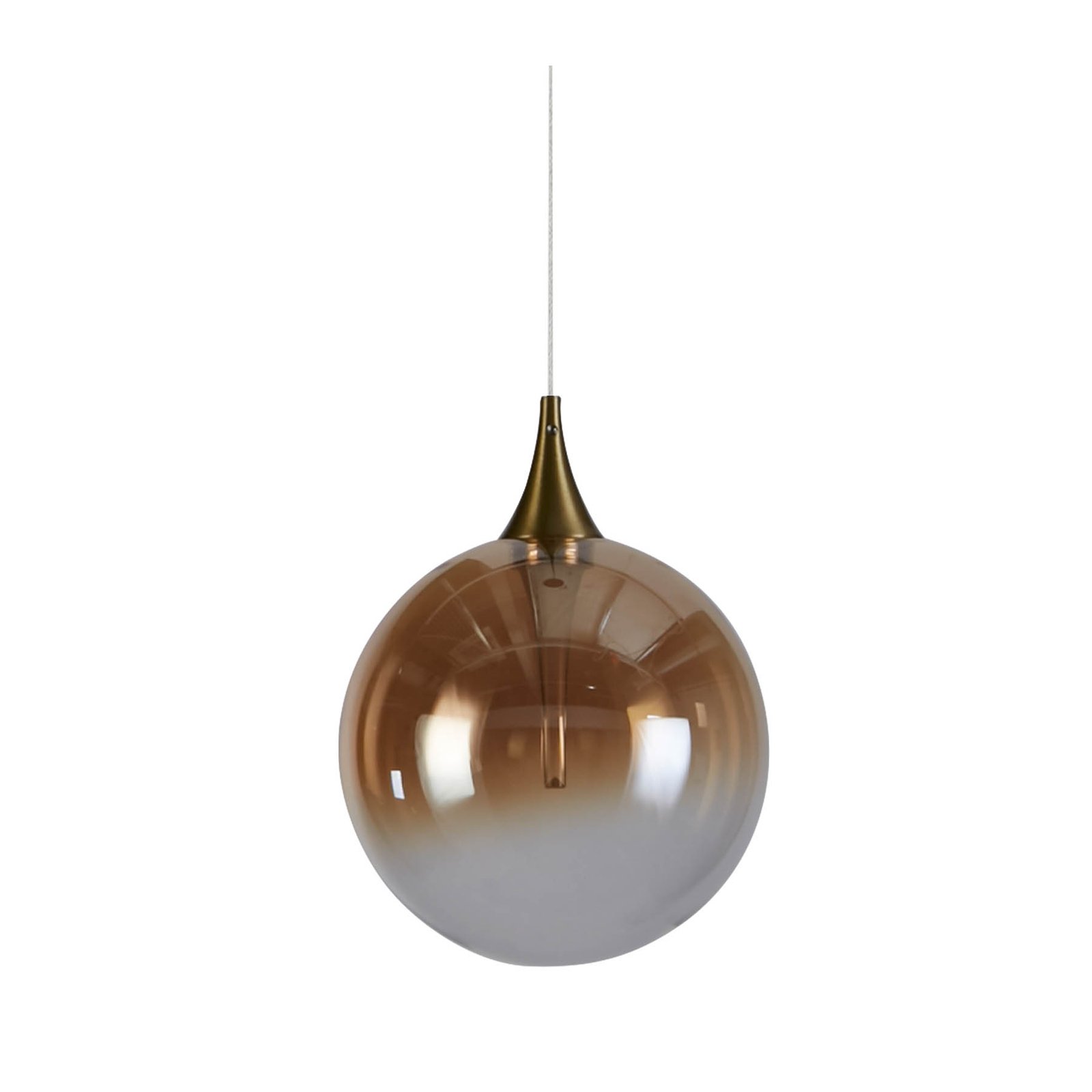 Suspension LED Alchemy, à 1 lampe, noir, ambre, verre