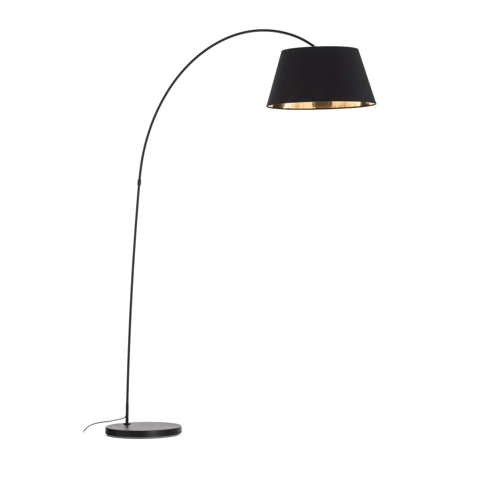 Lampa stojąca Lindby Esti, czarny/złoty, tkanina, wysokość 192cm