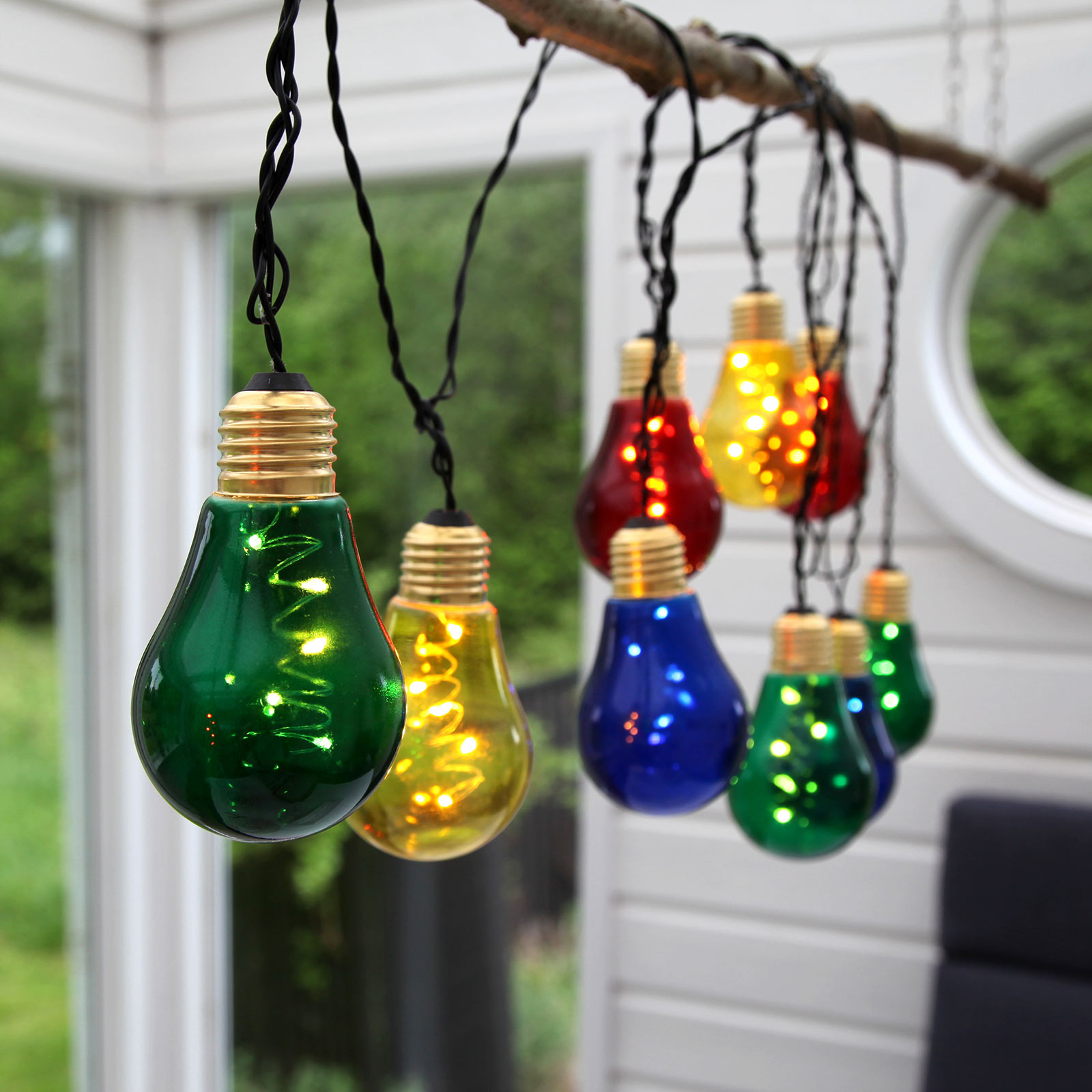 Glow LED string lights, 10 colourful light sources Lights.co.uk