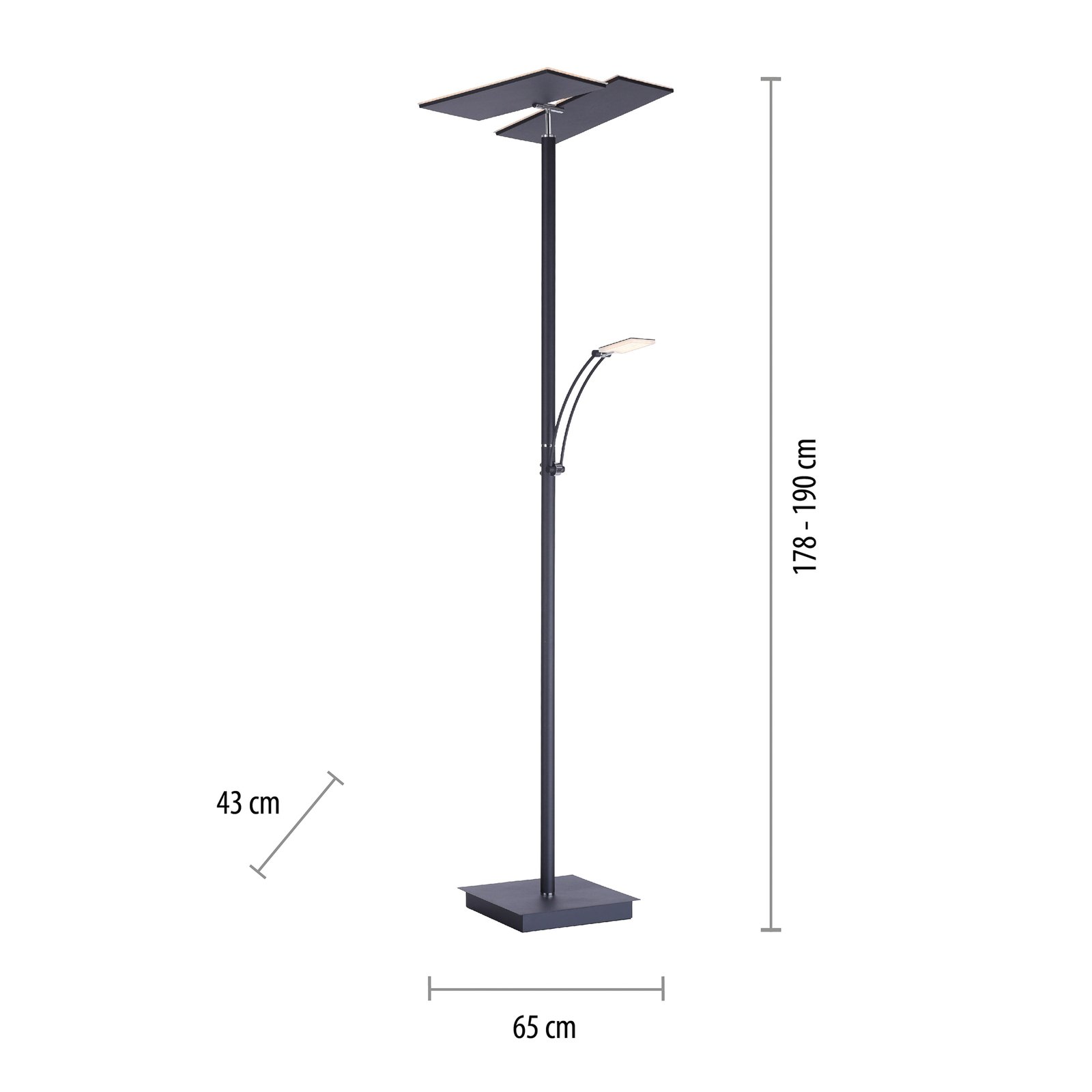 Lampadaire LED Artur, anthracite, dimmable, CCT