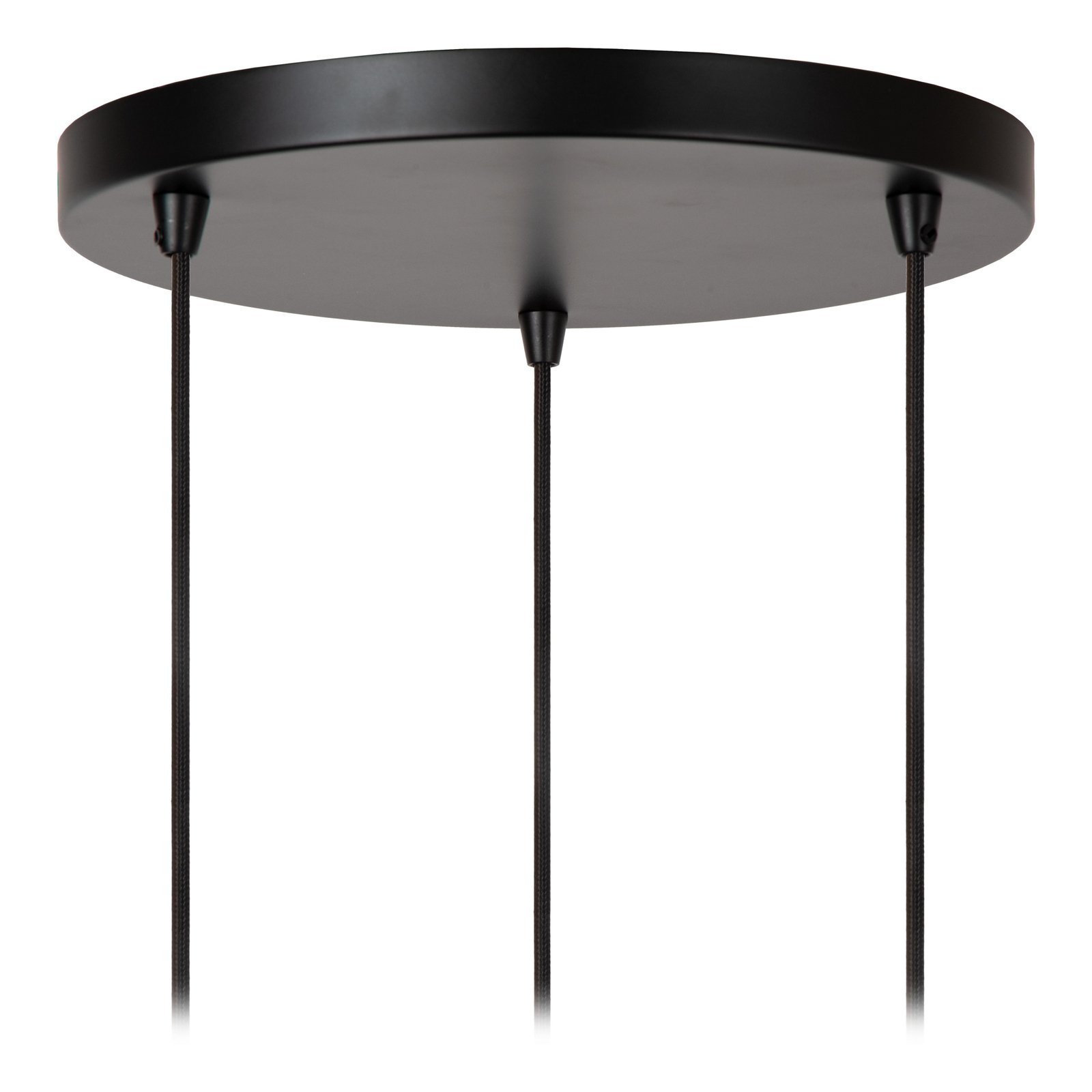 Lámpara colgante Almelo, 3 luces, redonda, negro/oro, metal