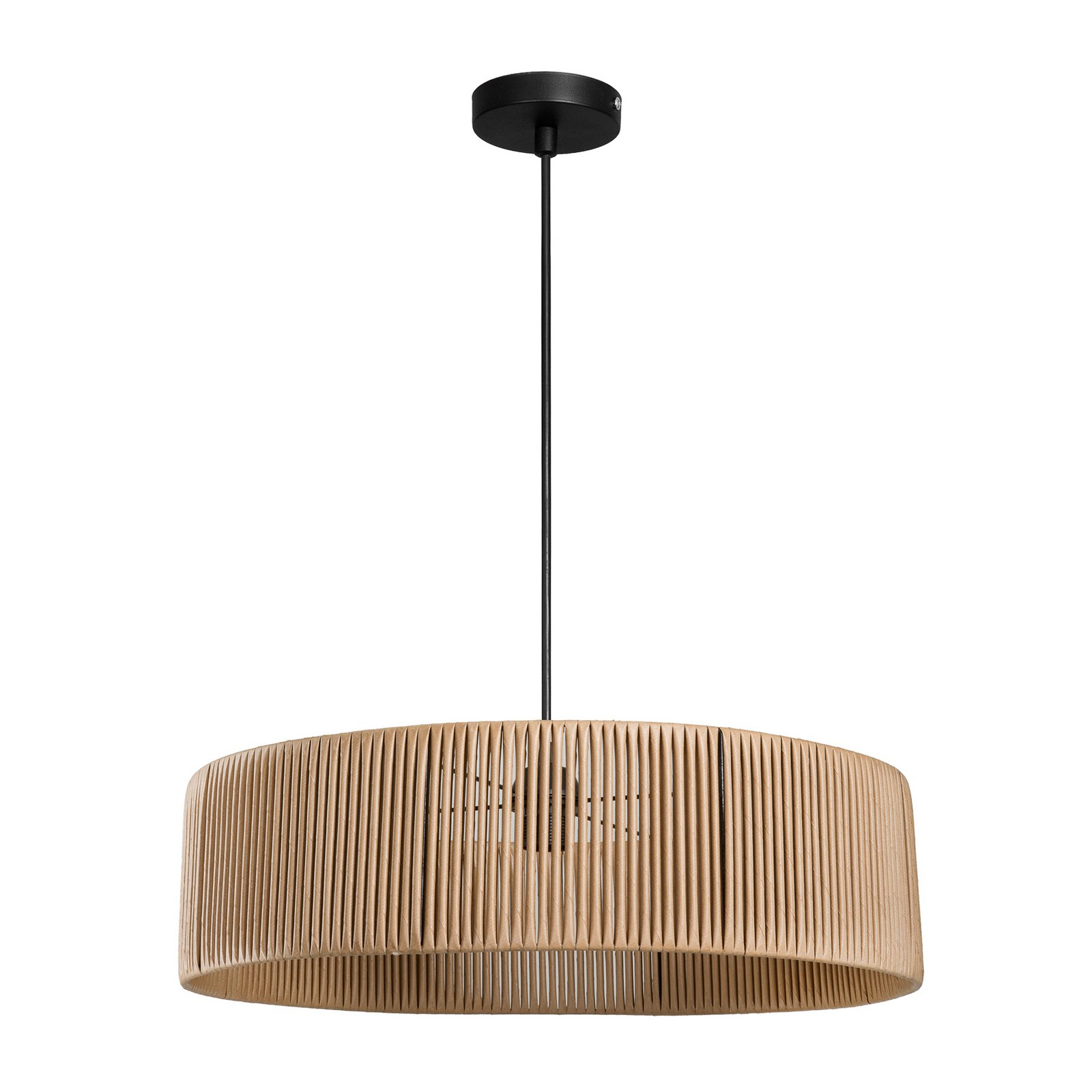 Candeeiro suspenso Roya Cylinder, Ø 55 cm, bege, papel