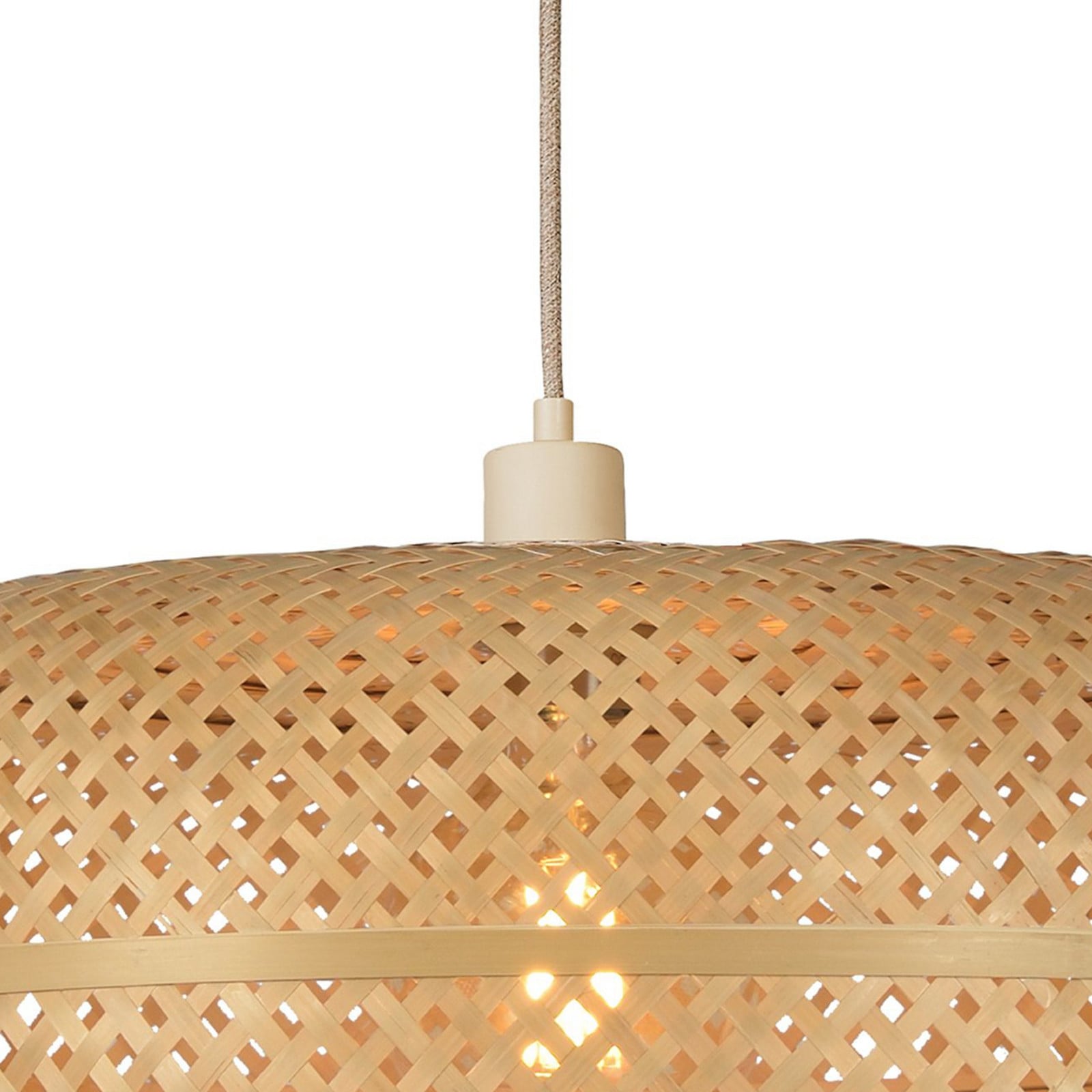 Good & Mojo Lampă suspendată Palawan descentralizată naturală Ø 60 cm - Camera de zi / sufragerie - design - natural nichel - Bamboo