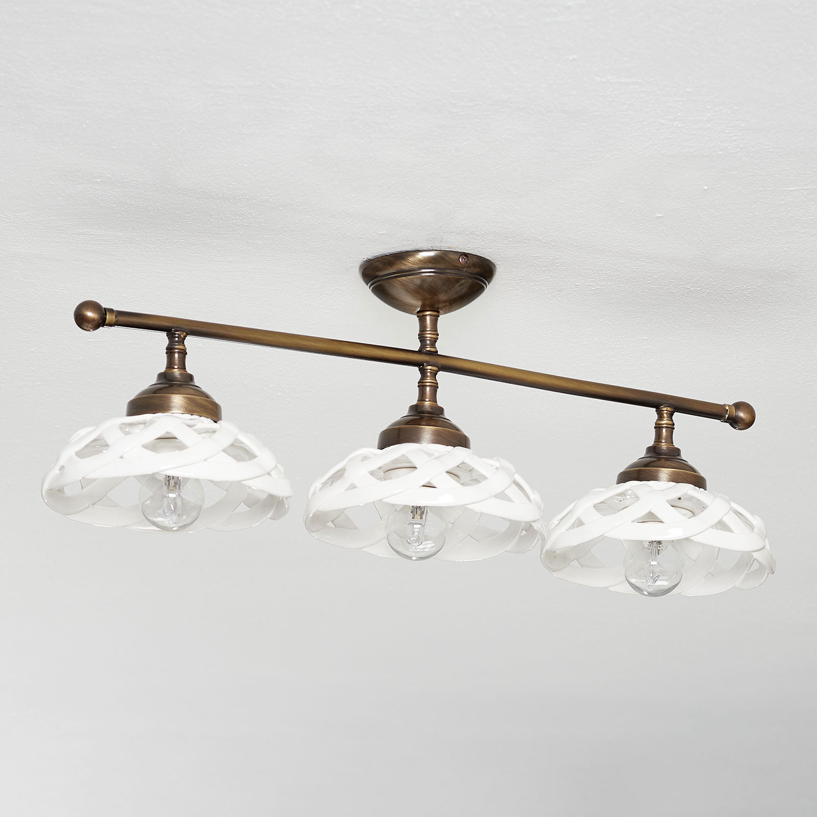 Plafondlamp Emanuel keramiek 3-lamps