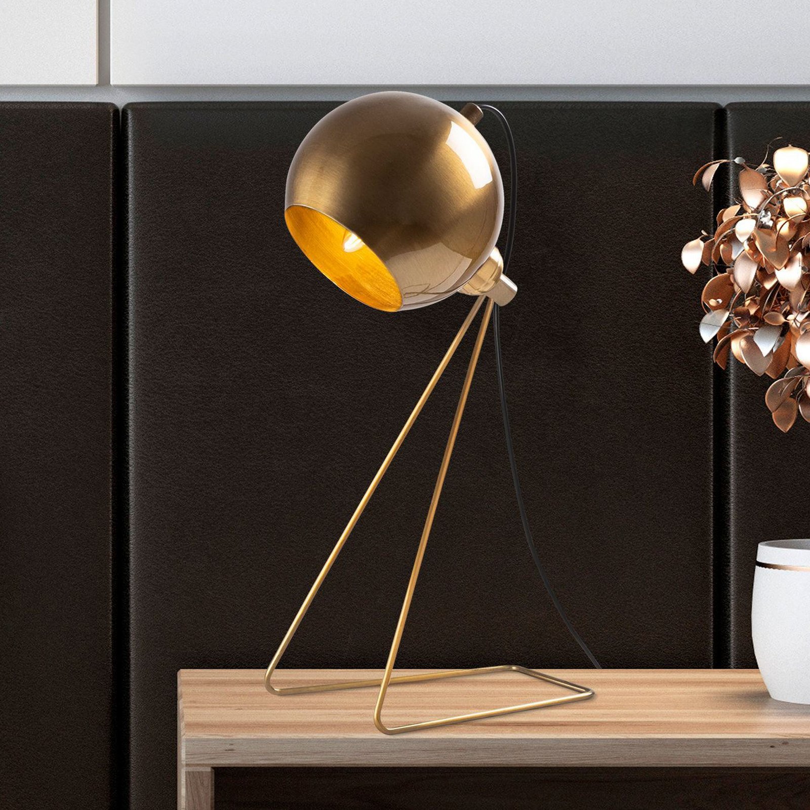 Mixed table lamp, brass, metal, height 45 cm, E14