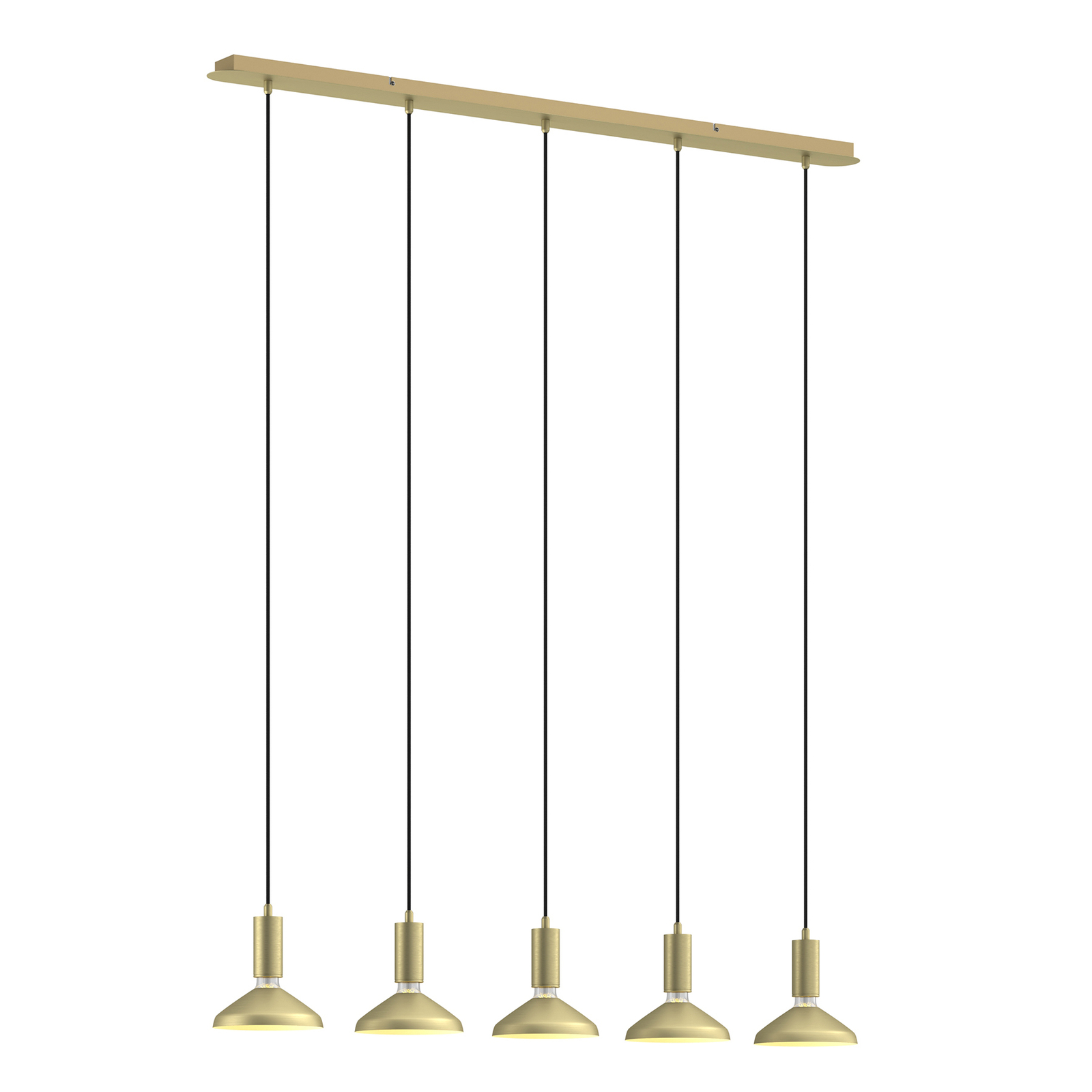 Arcchio Jaika pendant lamp, five-bulb, brass