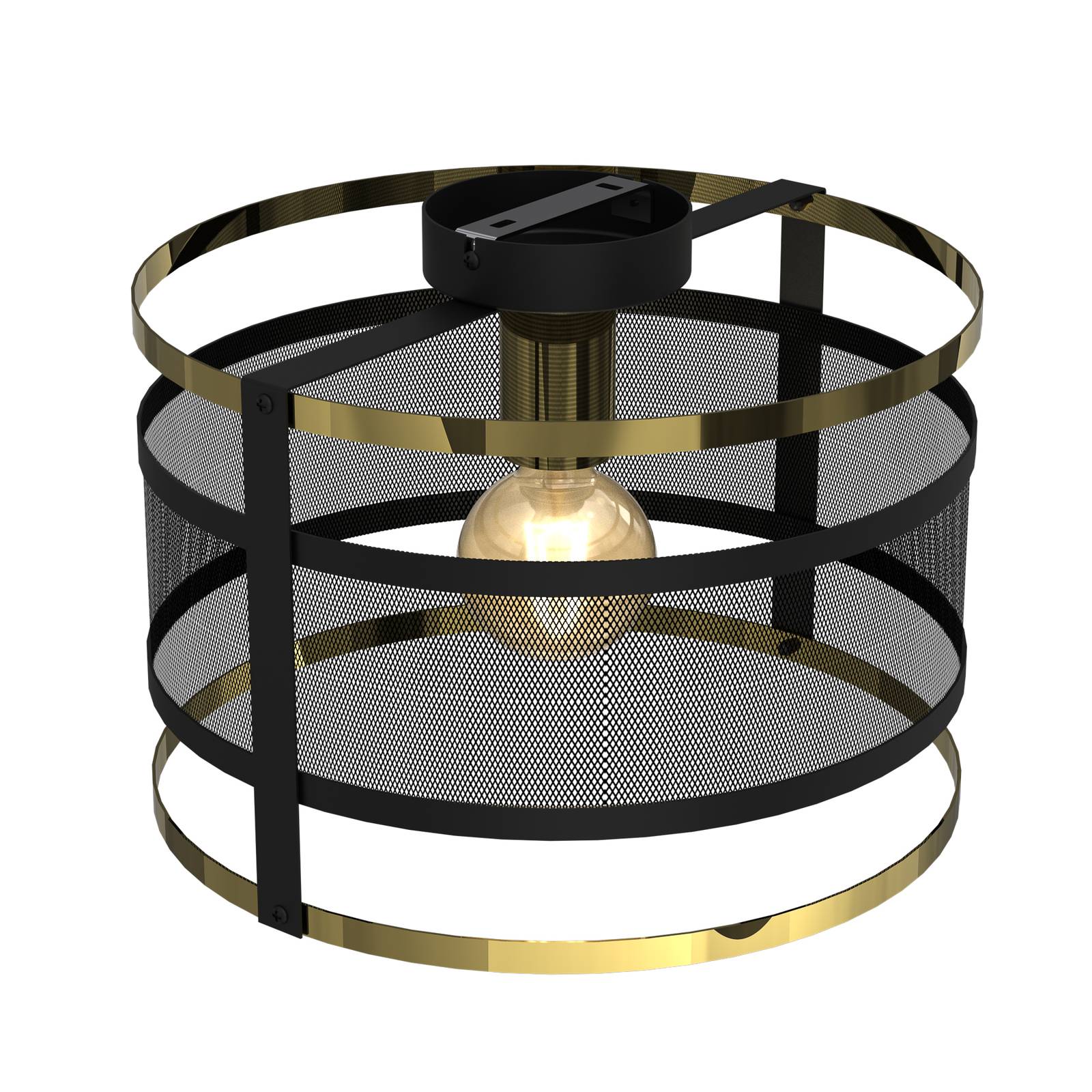 luminex plafonnier lavinia, anneaux dorés, à une lampe