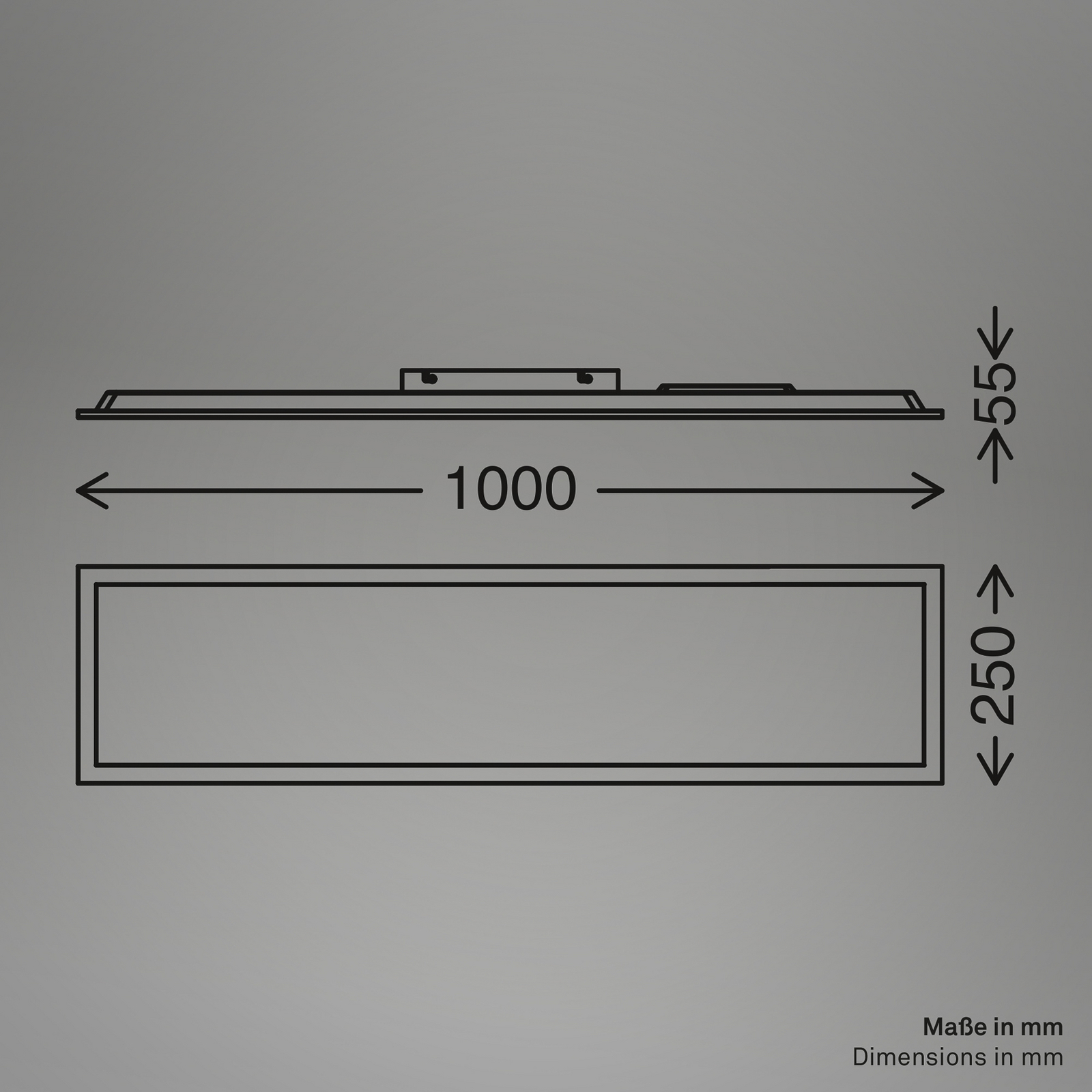 Panneau LED Piatto CCT, IP44, 100 x 25 cm, télécommande, blanc