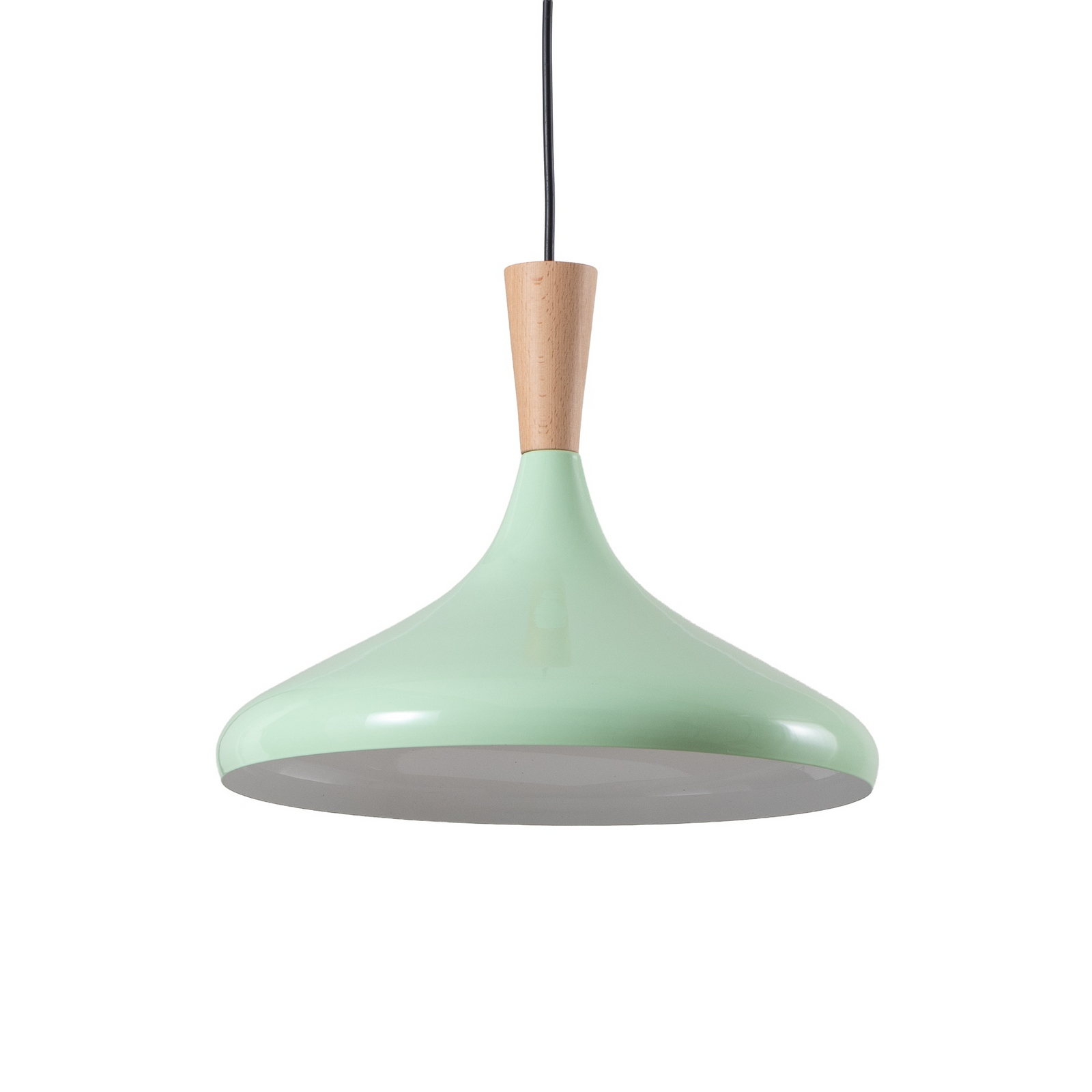 Candeeiro suspenso Chris, verde menta/branco, Ø 35 cm, metal