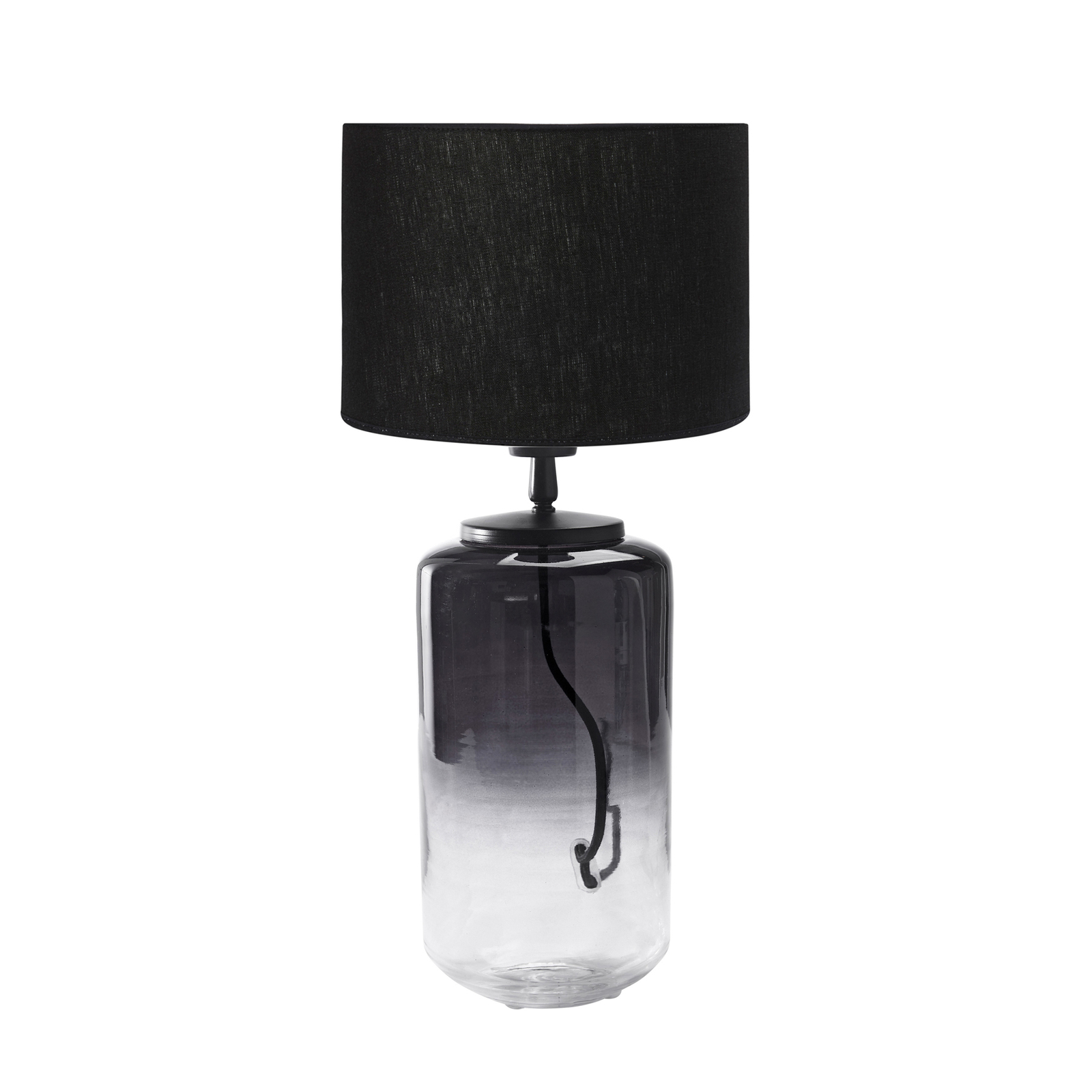 PR Home Gunnie tafellamp, glazen voet zwart/helder