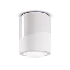 Plafoniera PI, cilindrica, Ø 12,5 cm bianco